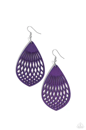 Caribbean Coral - Purple Earrings - Paparazzi Accessories