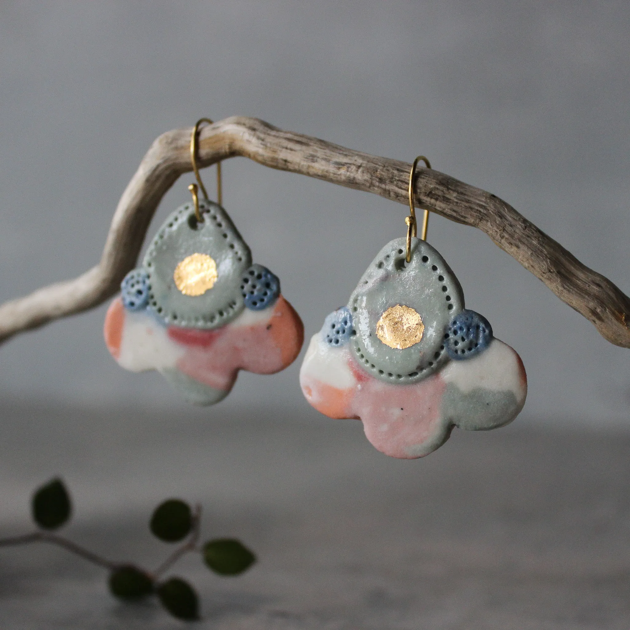 Ceramic Earrings Colour Layers #6