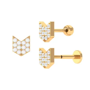 Certified Moissanite Arrow Cartilage Earring in Gold