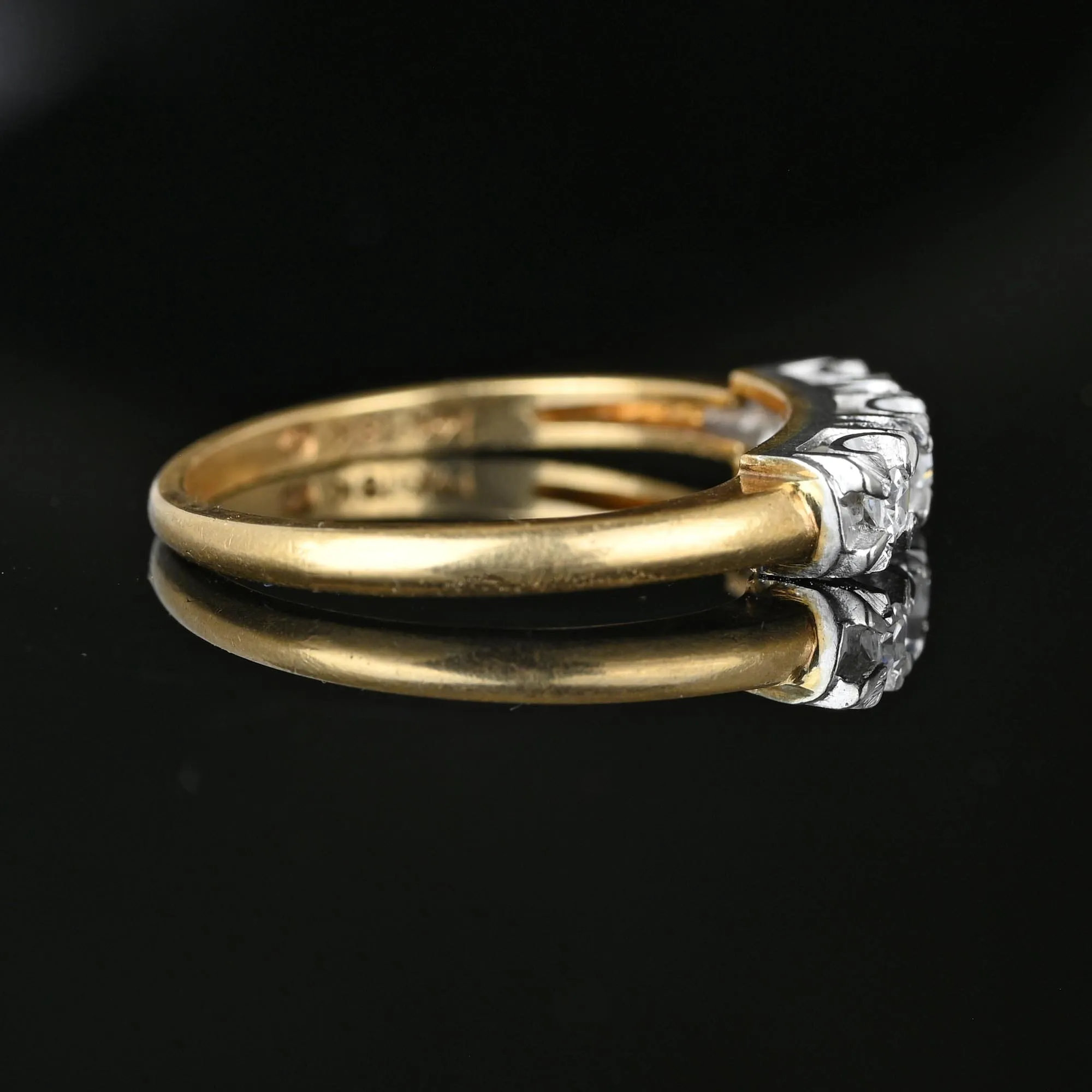 Classic 18K White Gold & 14K Yellow Gold Diamond Ring Band