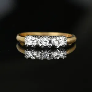 Classic 18K White Gold & 14K Yellow Gold Diamond Ring Band