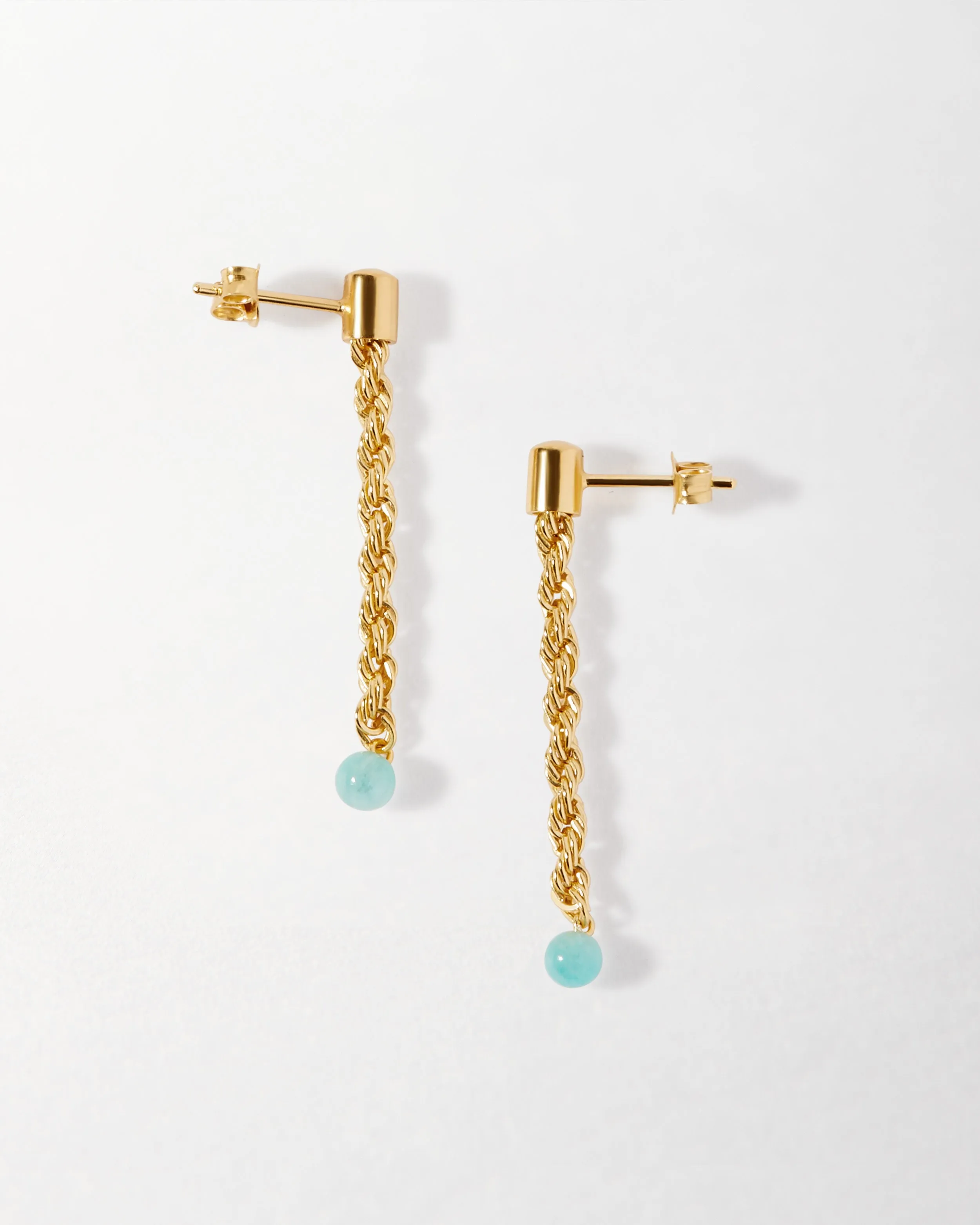 Coastal Rope Drop Amazonite Earrings