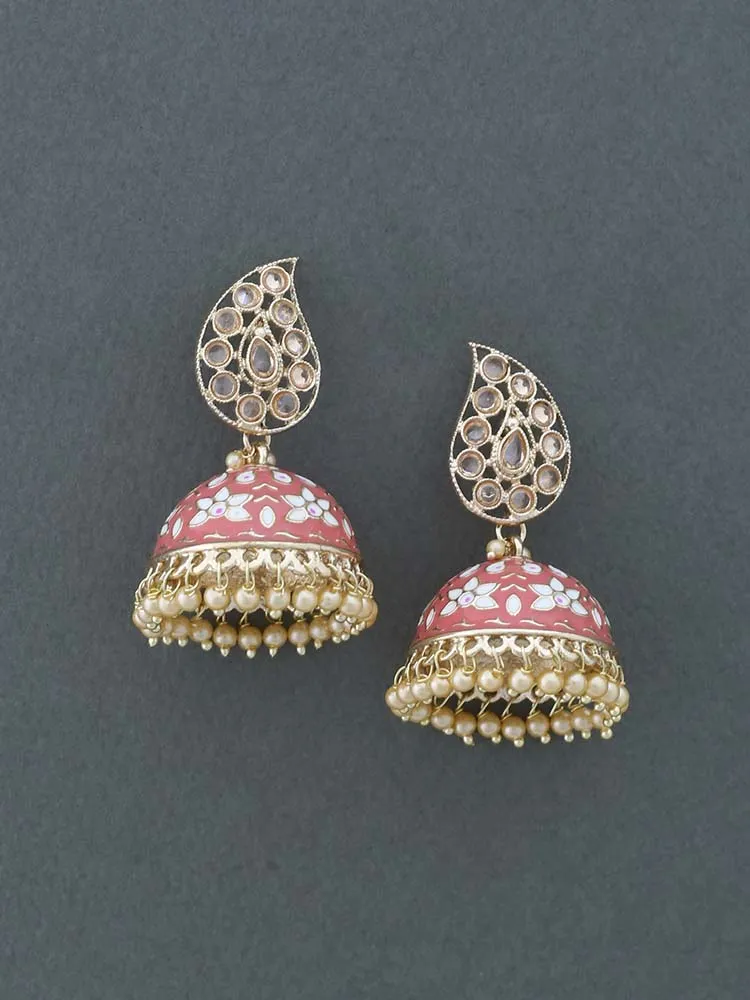 Coral Kangsha Jhumkis