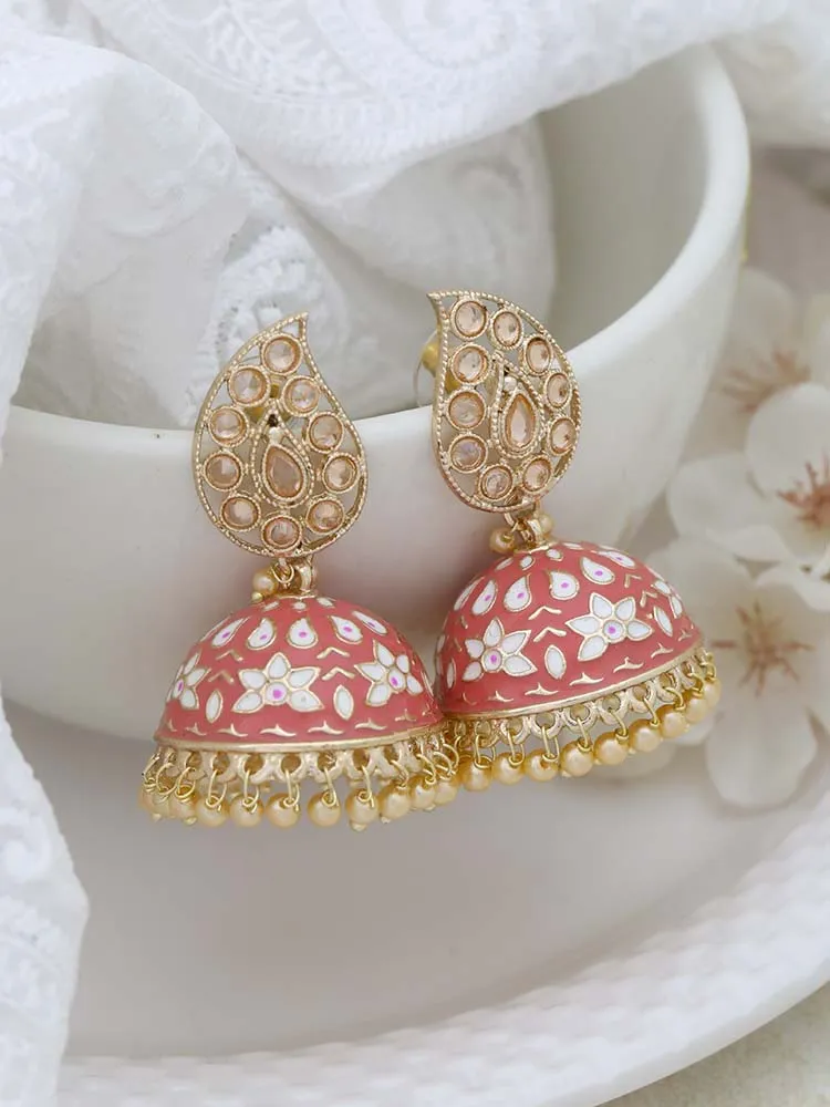 Coral Kangsha Jhumkis