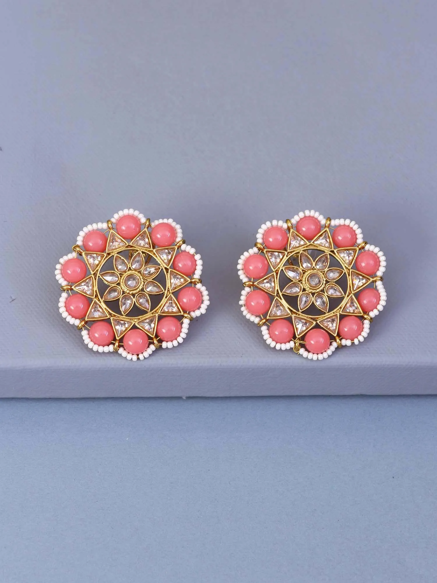 Coral Tajkumari Studs