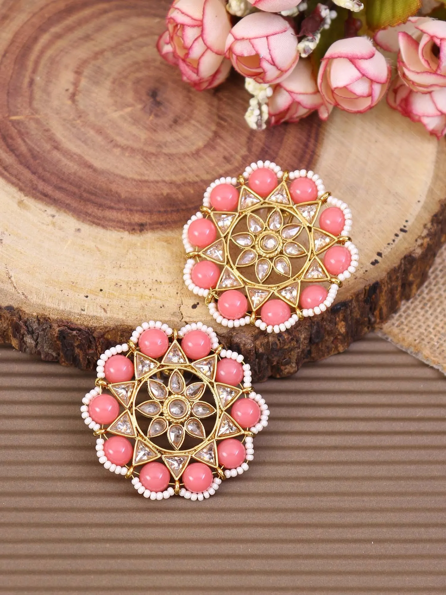 Coral Tajkumari Studs