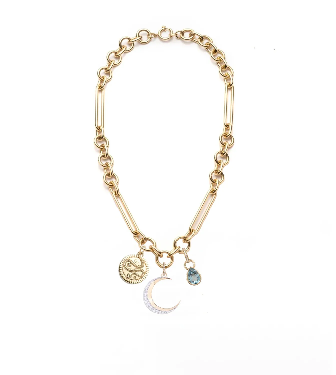 Crescent, Wholeness & Forever & Always a Pair Story : Oversized Mixed Link Chain Necklace