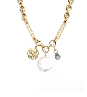 Crescent, Wholeness & Forever & Always a Pair Story : Oversized Mixed Link Chain Necklace