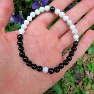 Crystal Yin Yang Bracelet | Symbolic & Spiritual Healing Stone Bracelet