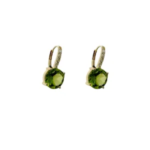 Diamond & Peridot Leverback Earrings