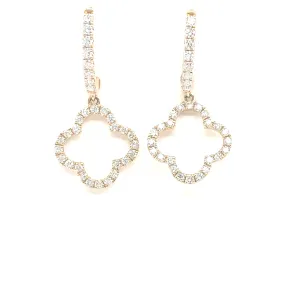 Diamond Open Clover Dangle Earrings