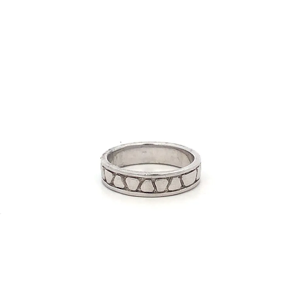 Erin Sandblasted 925 Sterling Silver Wedding Band Ring 7