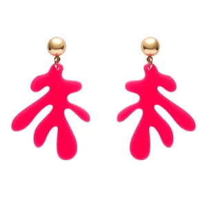 Erstwilder - Coral Solid Drop Earrings - Neon Pink