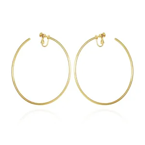 Extra Large Open Hoop Clip On Earrings