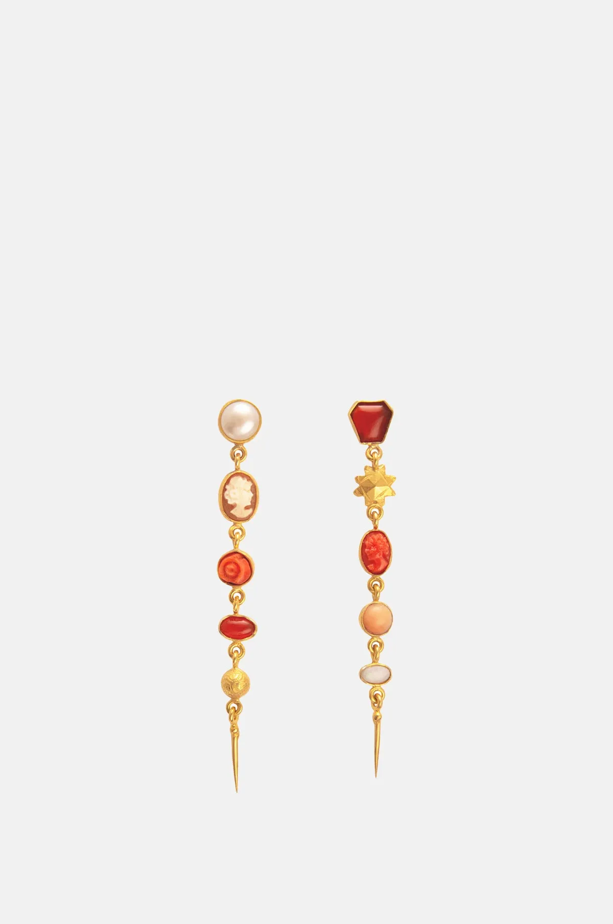 Five Charm with Victorian Drop Carnelian Earrings