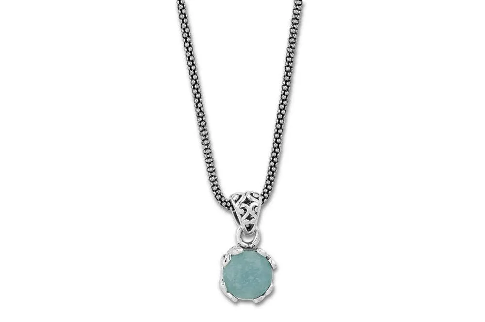 Genuine Sterling Silver and Birthstone Samuel B. Glow Pendant Necklace