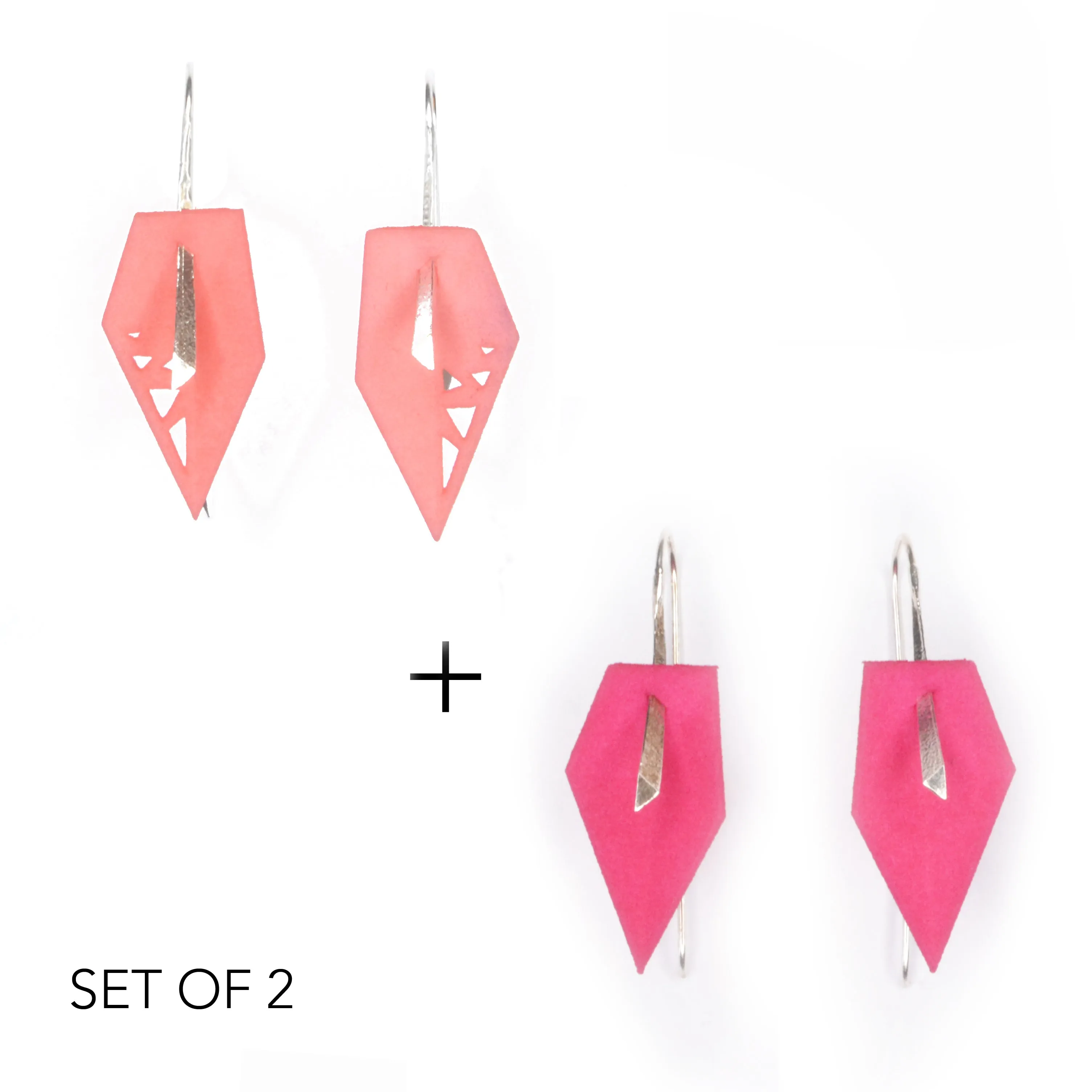 Geometric Drop Interchangeable Earrings (2 Colors, 1 set of Silver Hooks) - Vertigo