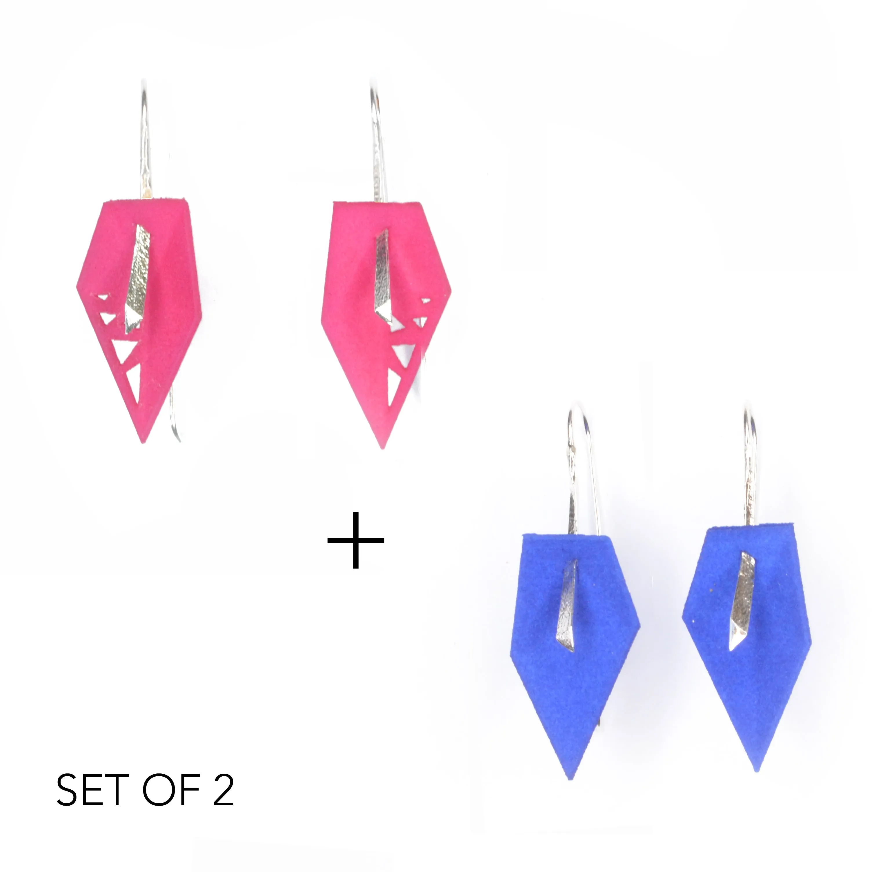 Geometric Drop Interchangeable Earrings (2 Colors, 1 set of Silver Hooks) - Vertigo