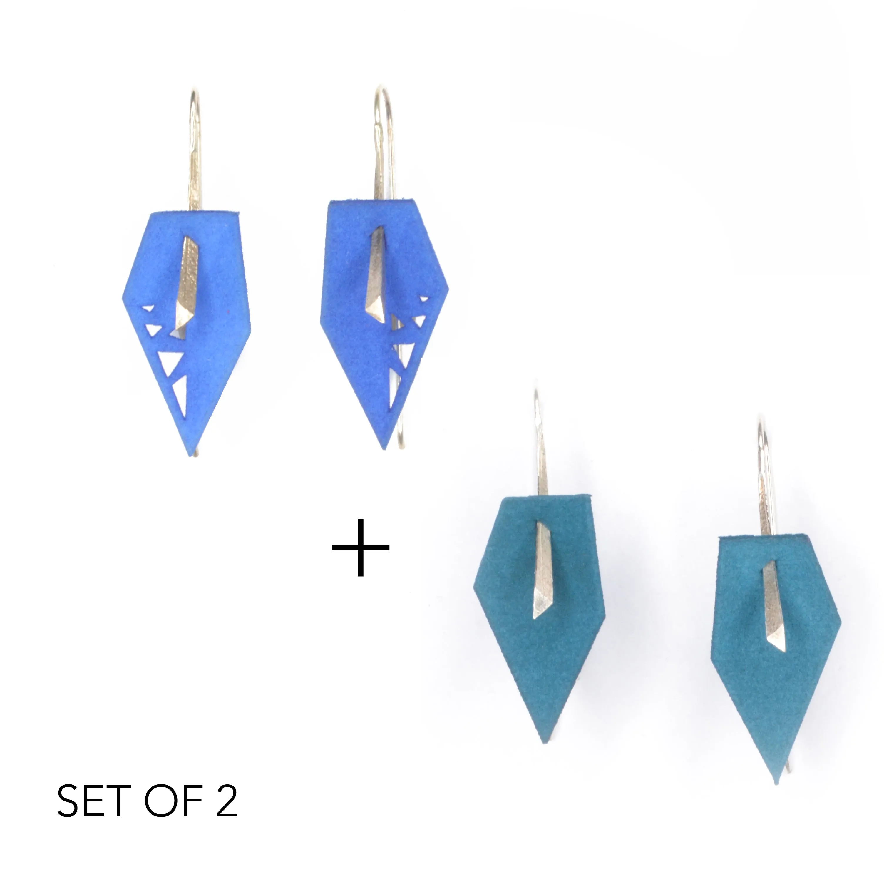 Geometric Drop Interchangeable Earrings (2 Colors, 1 set of Silver Hooks) - Vertigo