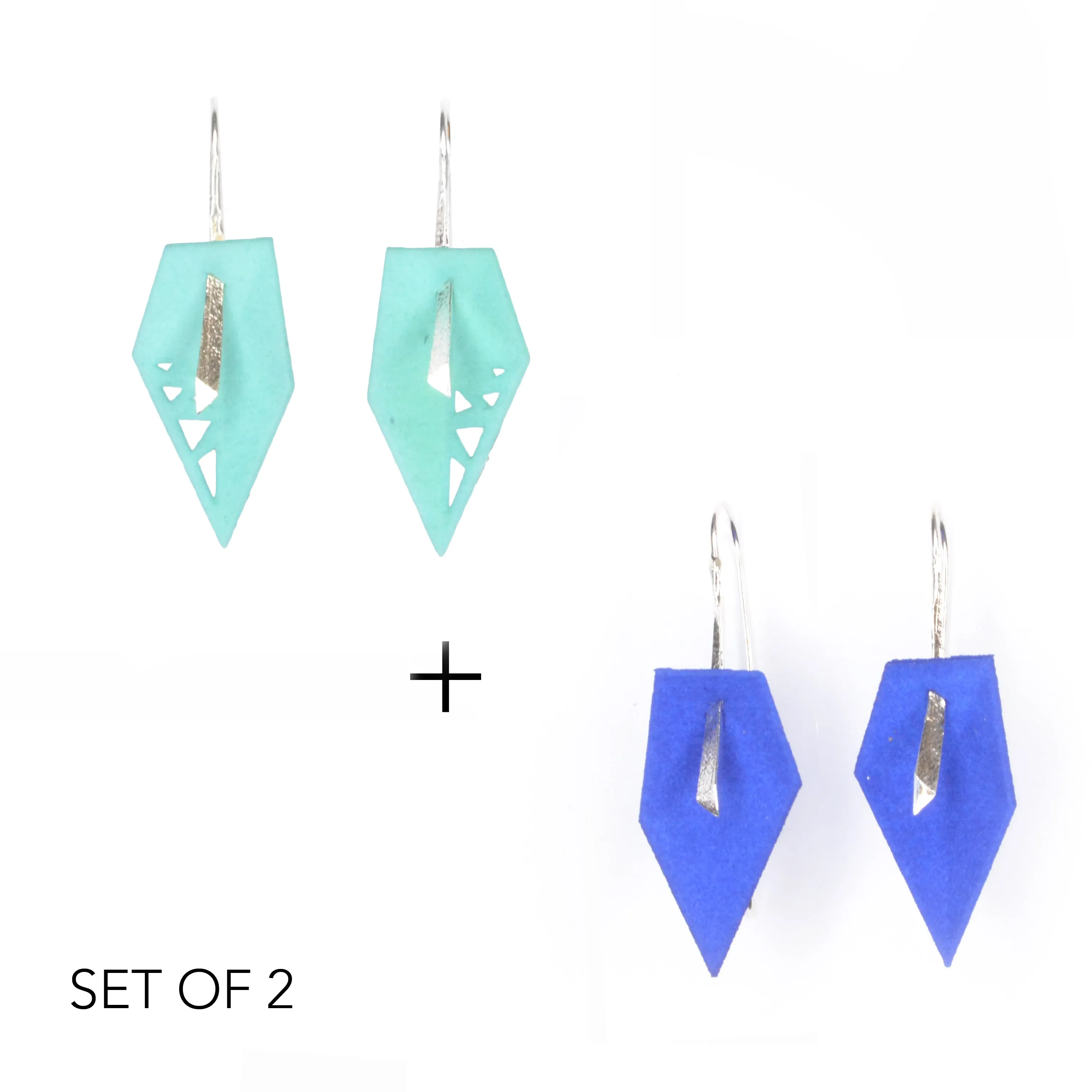 Geometric Drop Interchangeable Earrings (2 Colors, 1 set of Silver Hooks) - Vertigo