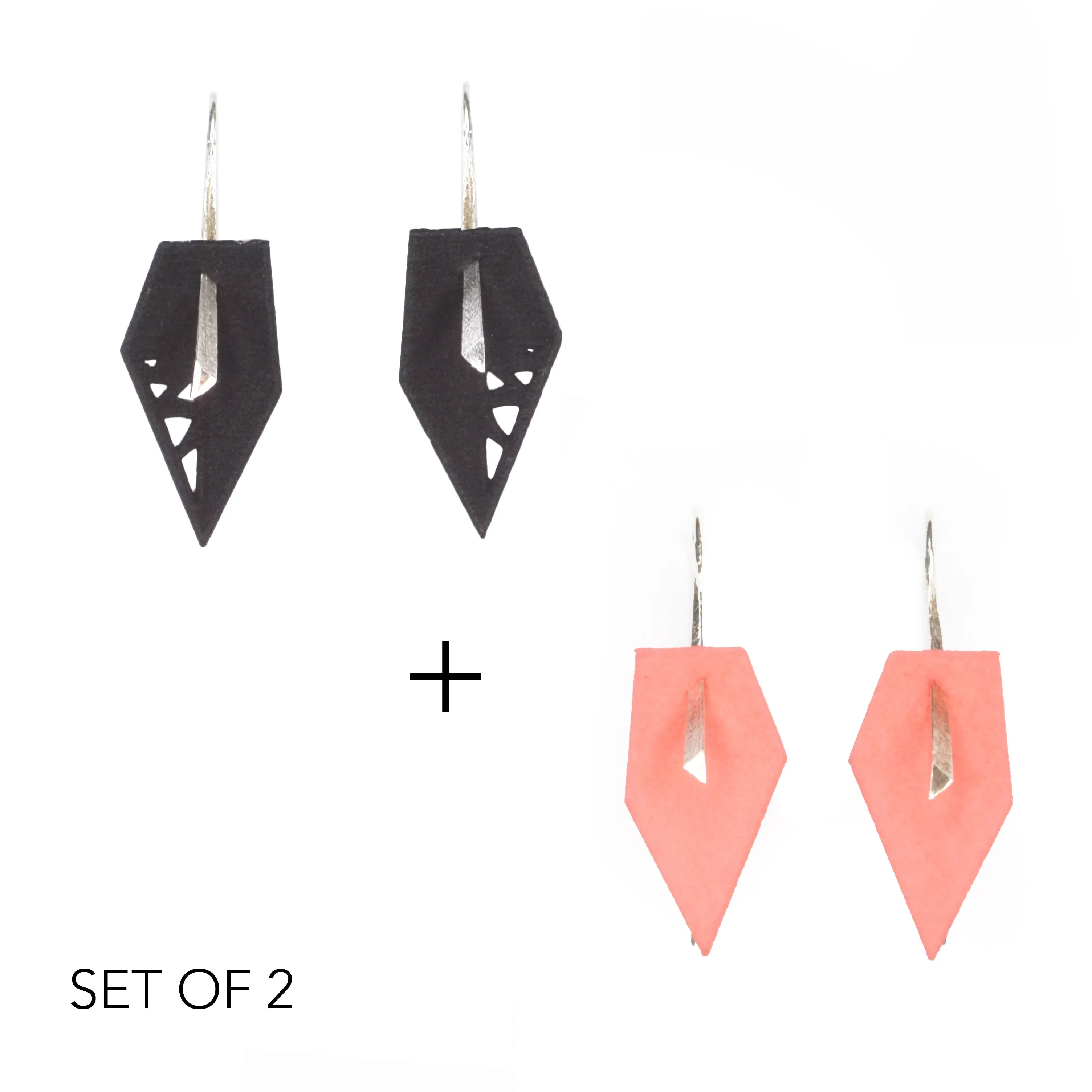 Geometric Drop Interchangeable Earrings (2 Colors, 1 set of Silver Hooks) - Vertigo