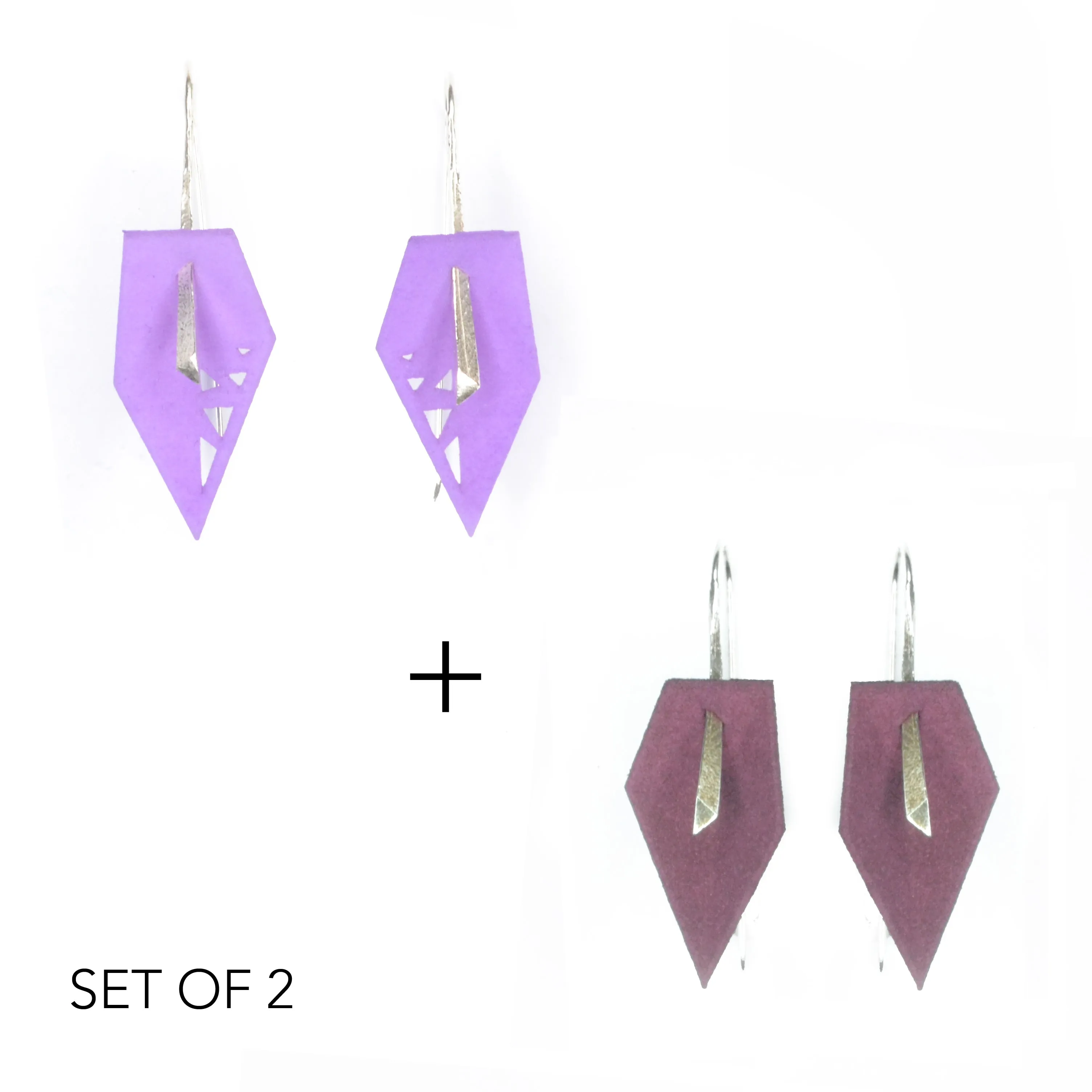 Geometric Drop Interchangeable Earrings (2 Colors, 1 set of Silver Hooks) - Vertigo