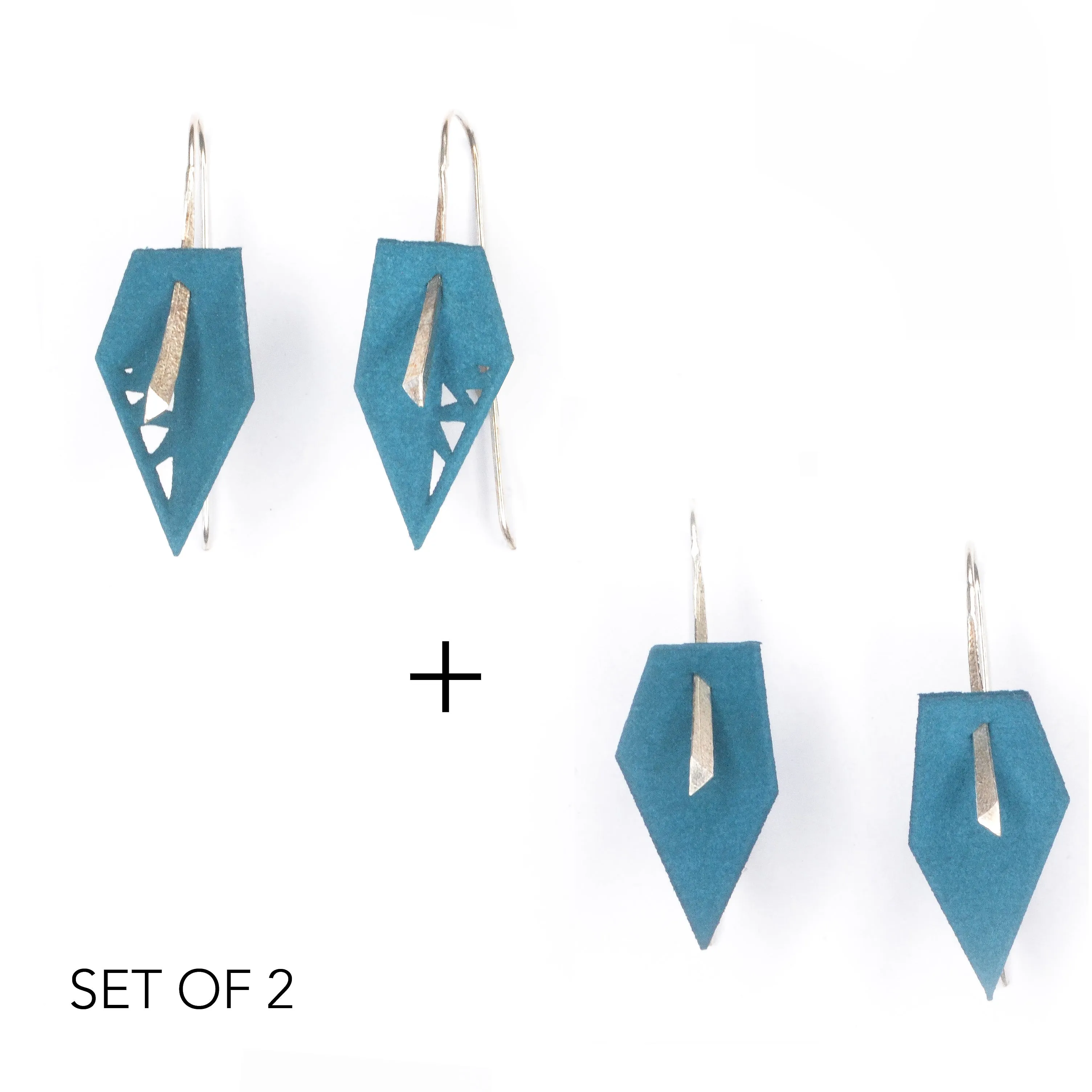 Geometric Drop Interchangeable Earrings (2 Colors, 1 set of Silver Hooks) - Vertigo