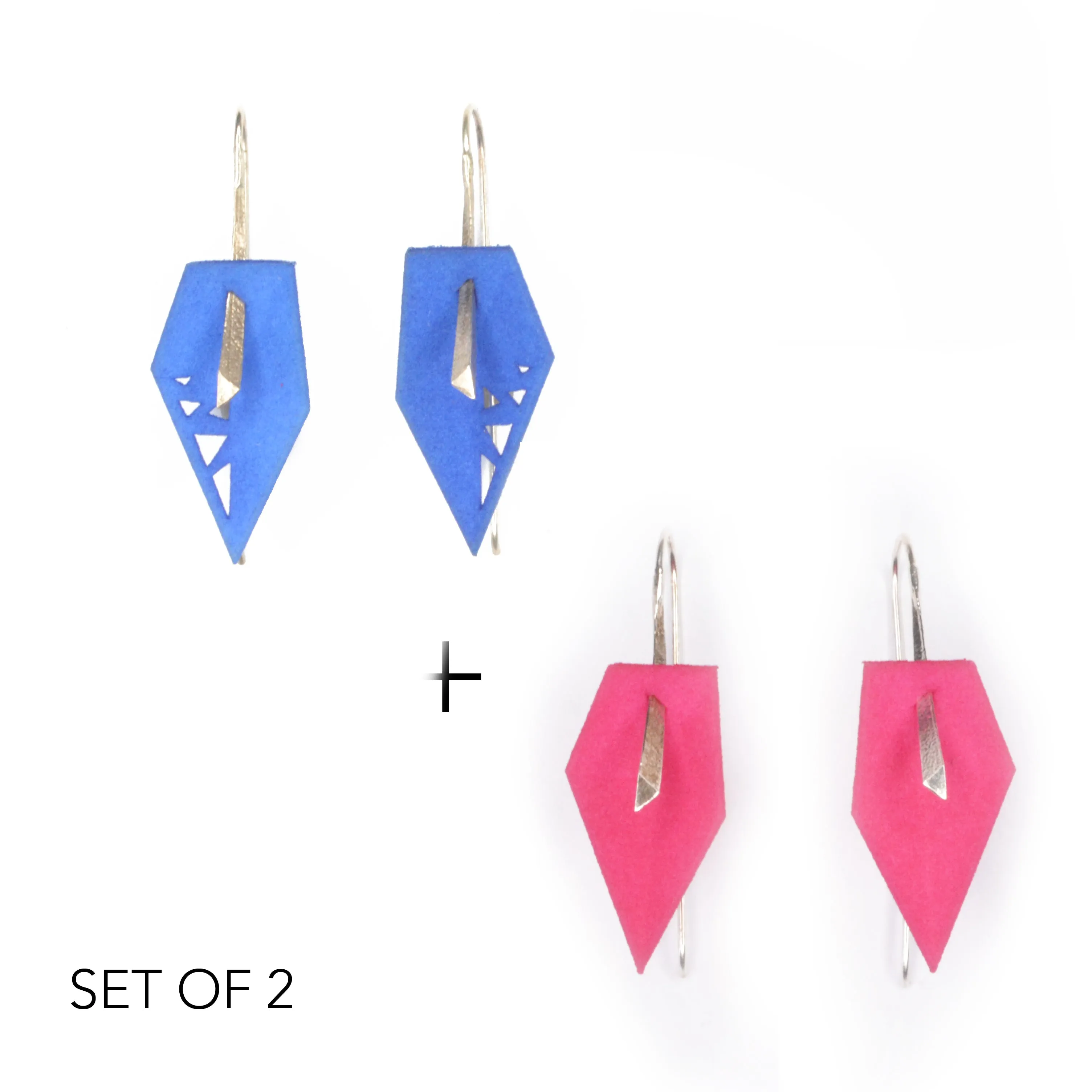 Geometric Drop Interchangeable Earrings (2 Colors, 1 set of Silver Hooks) - Vertigo