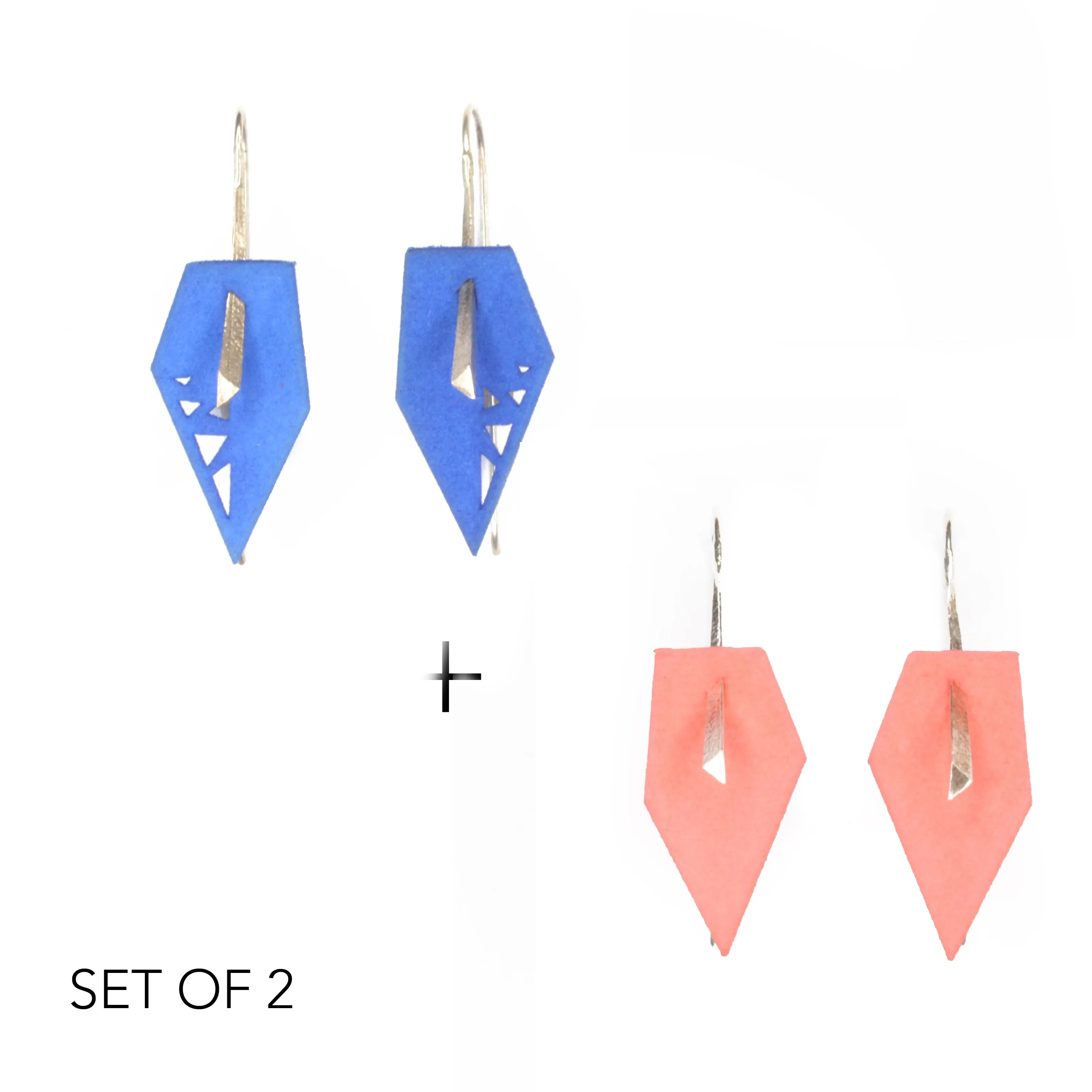 Geometric Drop Interchangeable Earrings (2 Colors, 1 set of Silver Hooks) - Vertigo