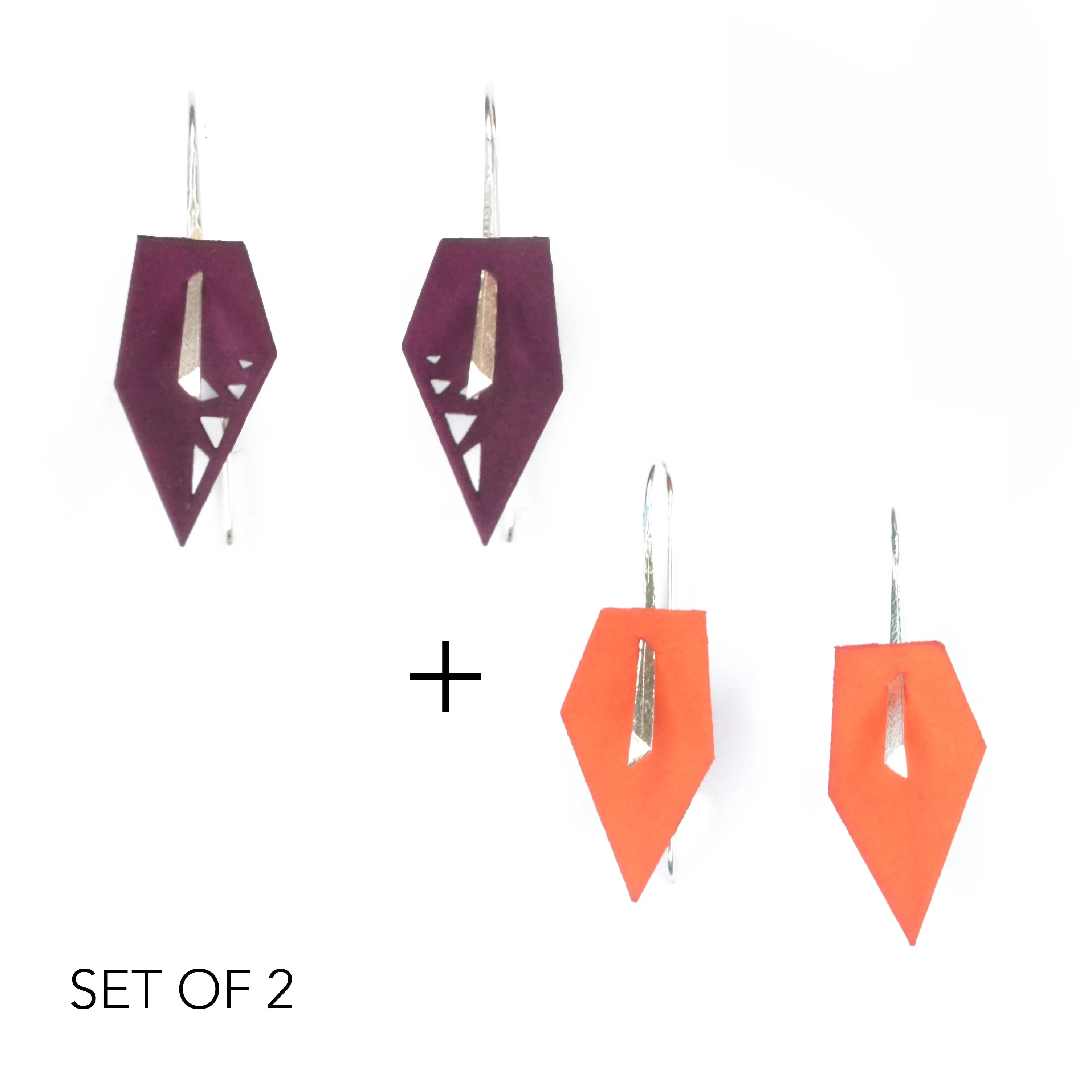 Geometric Drop Interchangeable Earrings (2 Colors, 1 set of Silver Hooks) - Vertigo