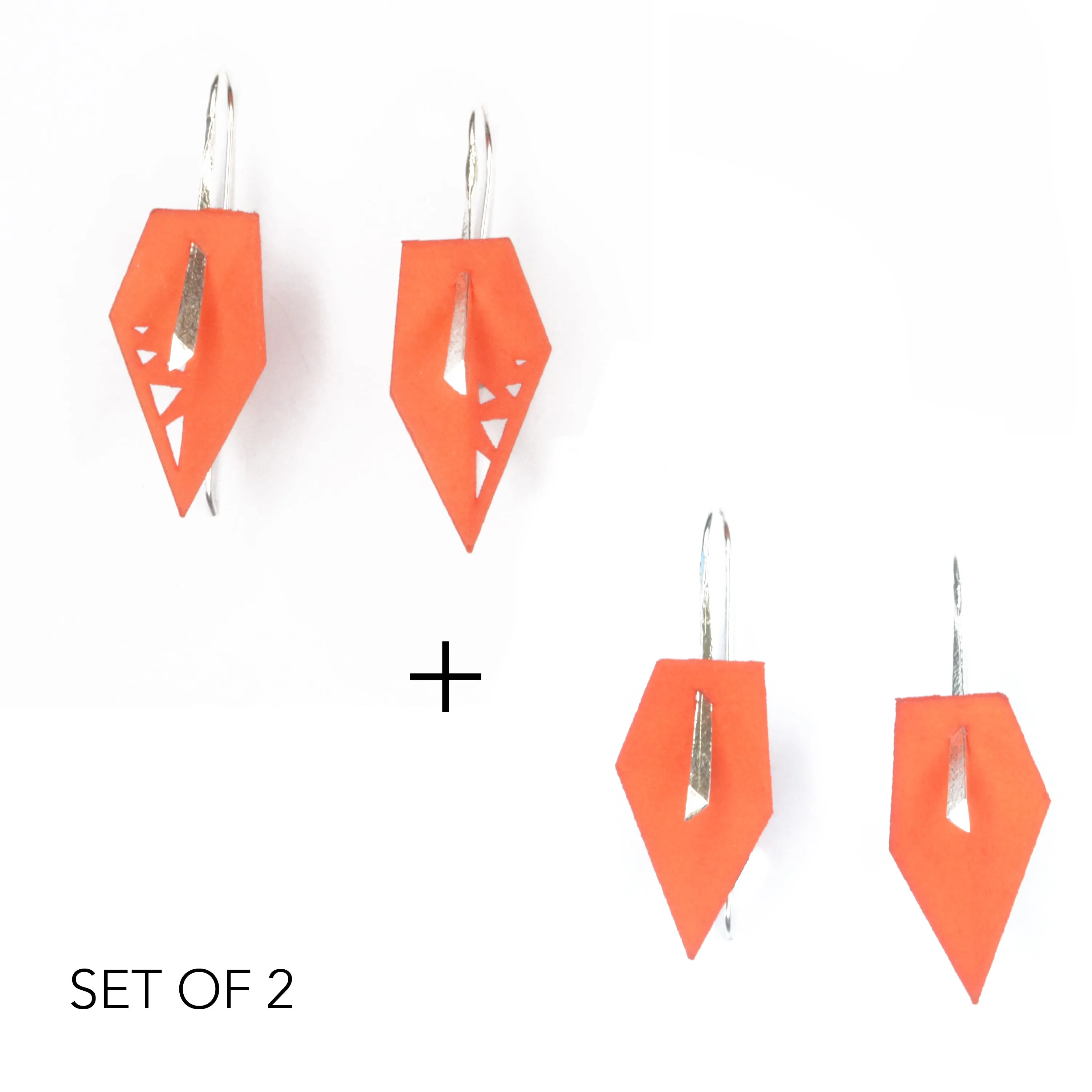 Geometric Drop Interchangeable Earrings (2 Colors, 1 set of Silver Hooks) - Vertigo