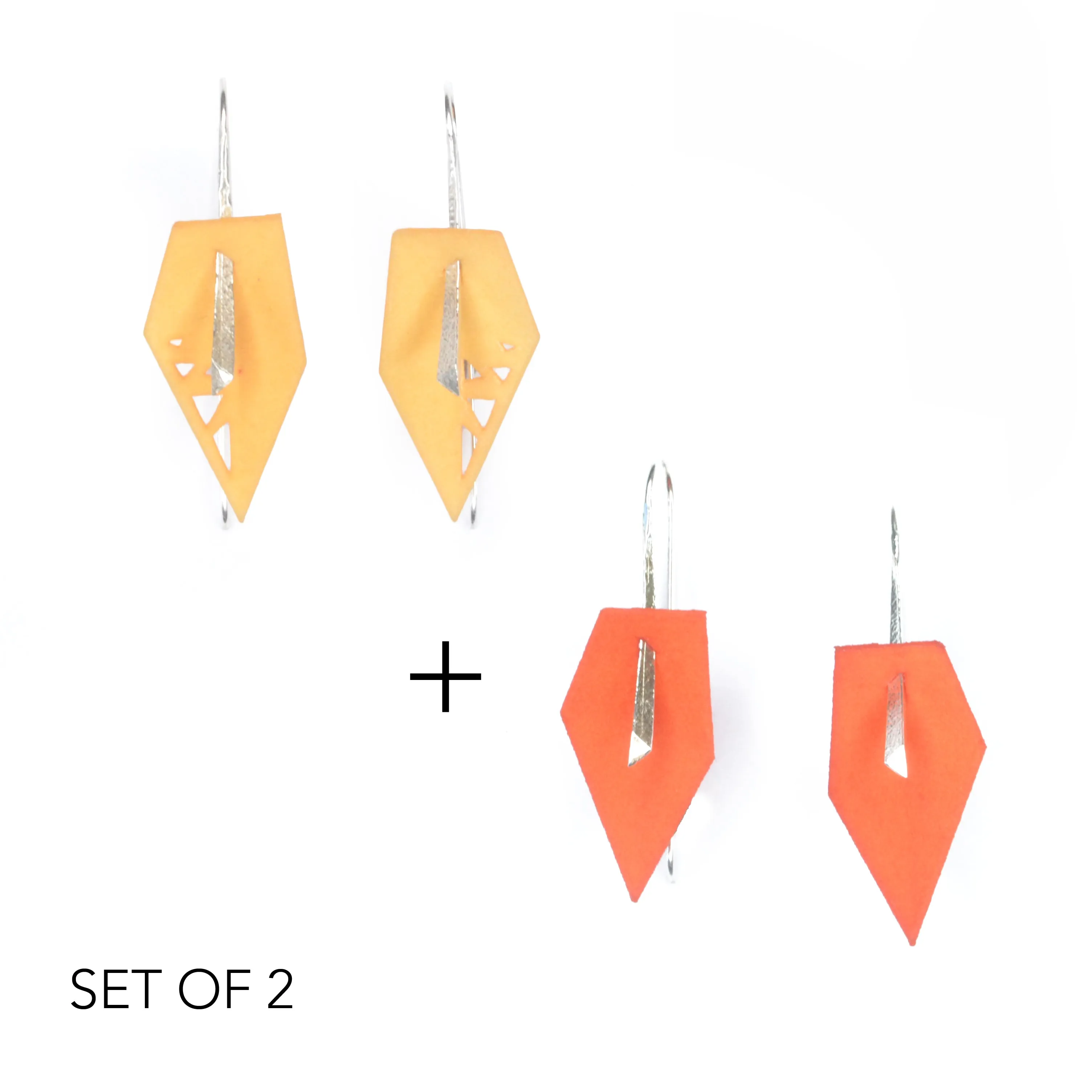 Geometric Drop Interchangeable Earrings (2 Colors, 1 set of Silver Hooks) - Vertigo