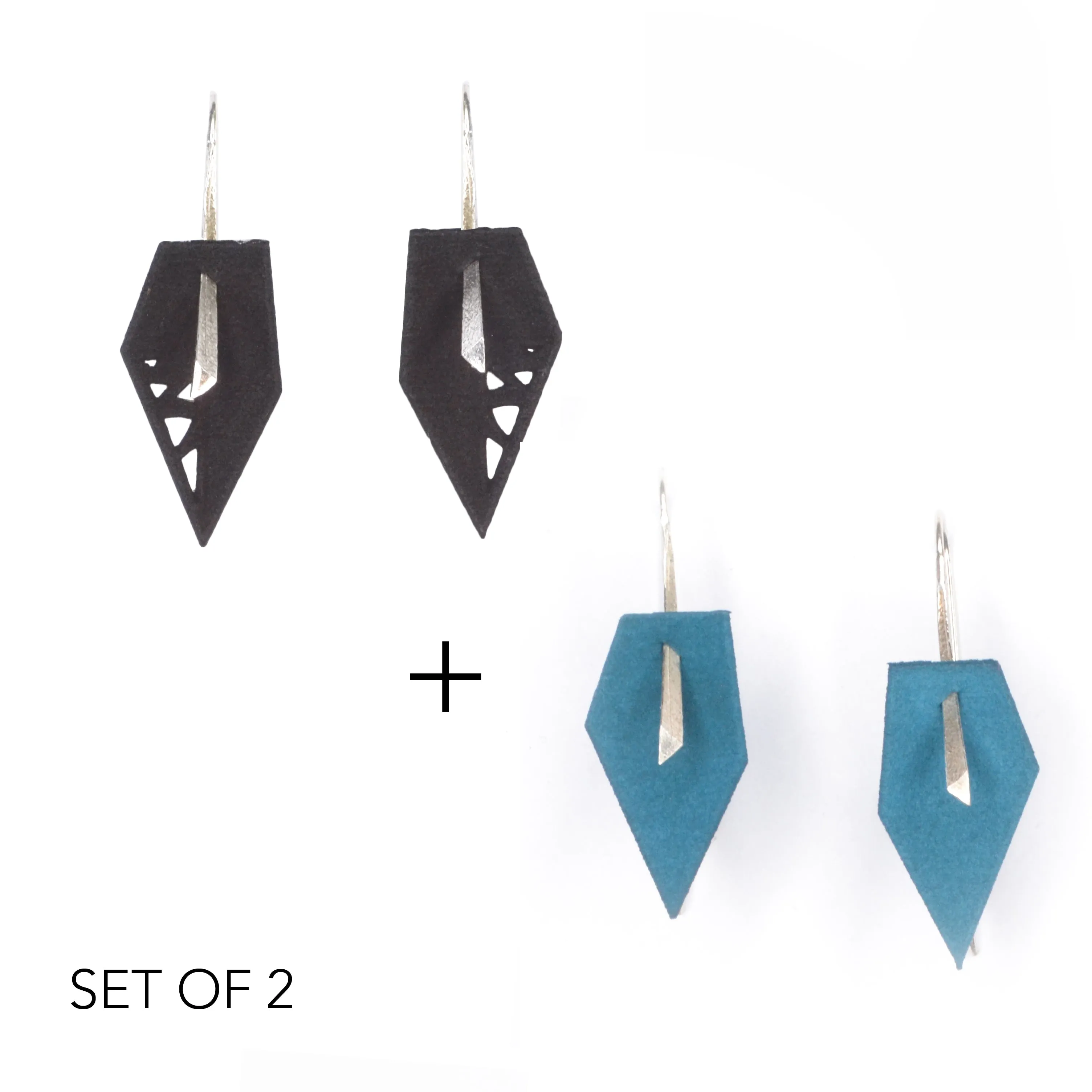 Geometric Drop Interchangeable Earrings (2 Colors, 1 set of Silver Hooks) - Vertigo