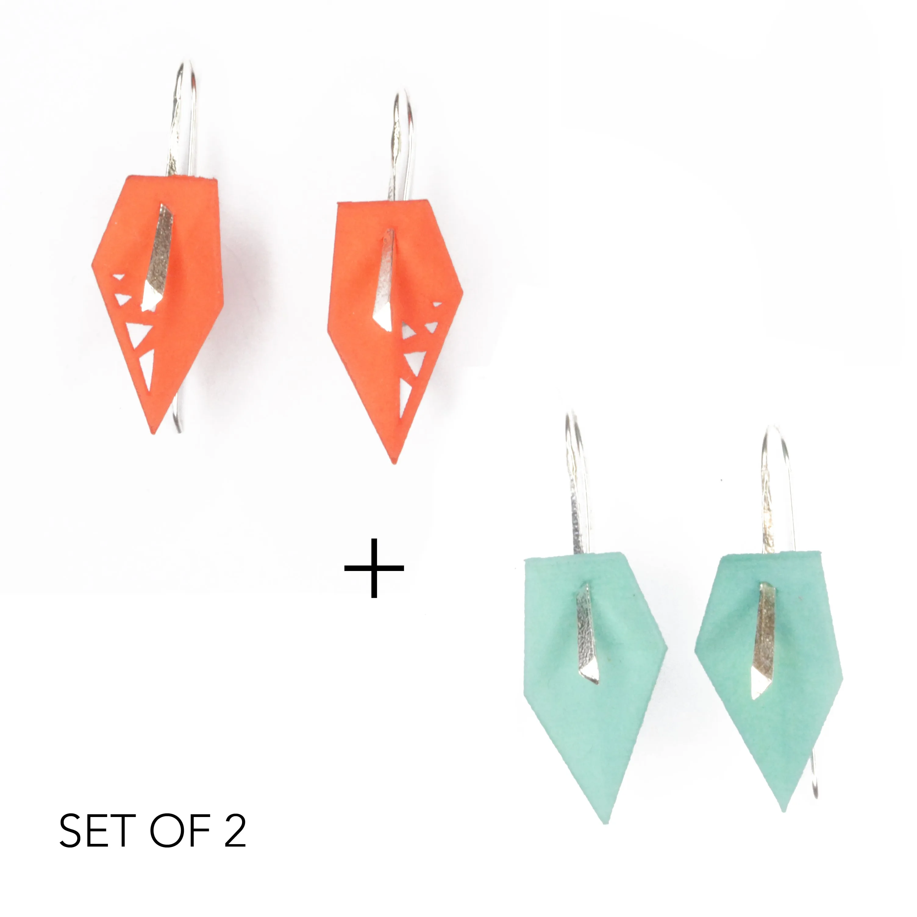 Geometric Drop Interchangeable Earrings (2 Colors, 1 set of Silver Hooks) - Vertigo