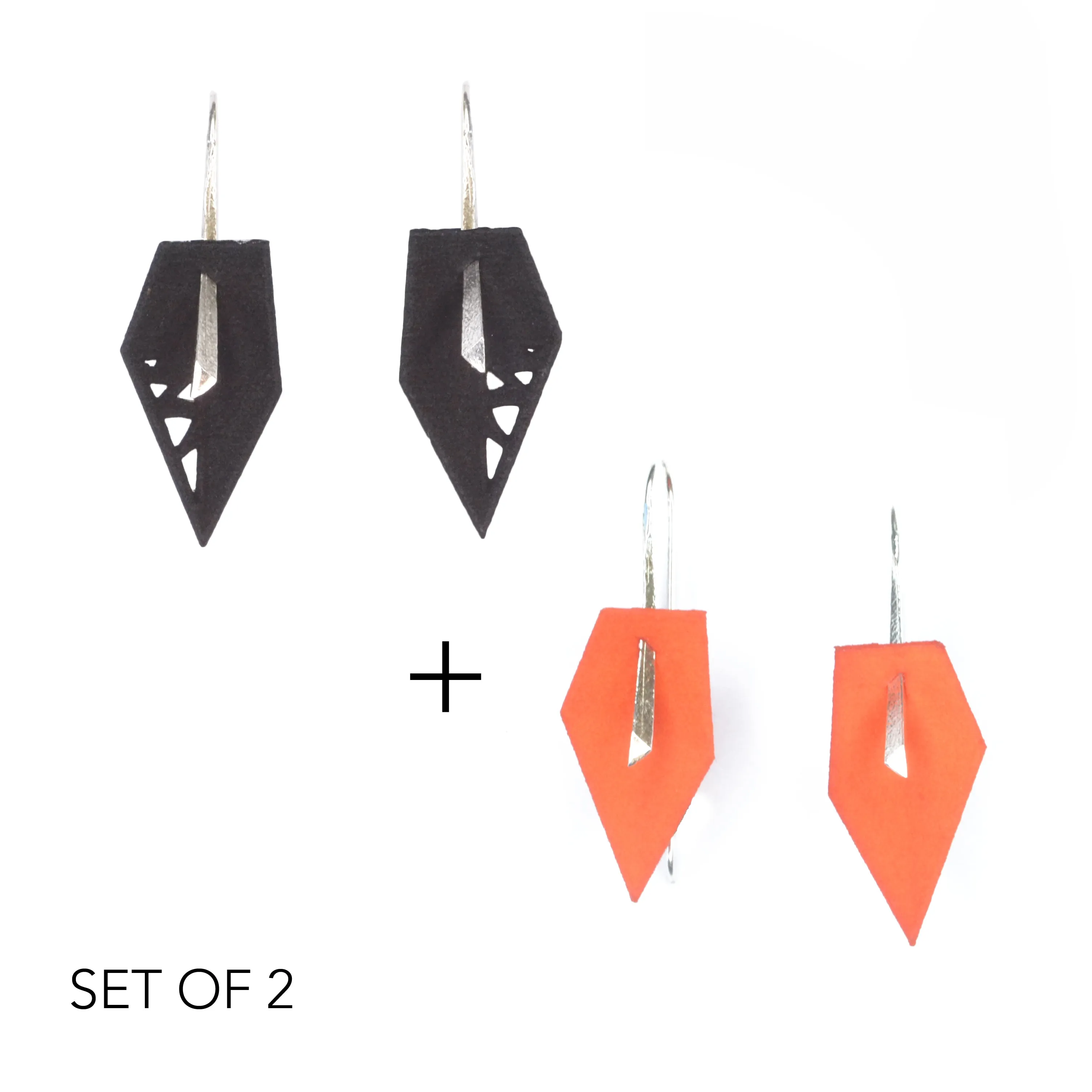 Geometric Drop Interchangeable Earrings (2 Colors, 1 set of Silver Hooks) - Vertigo