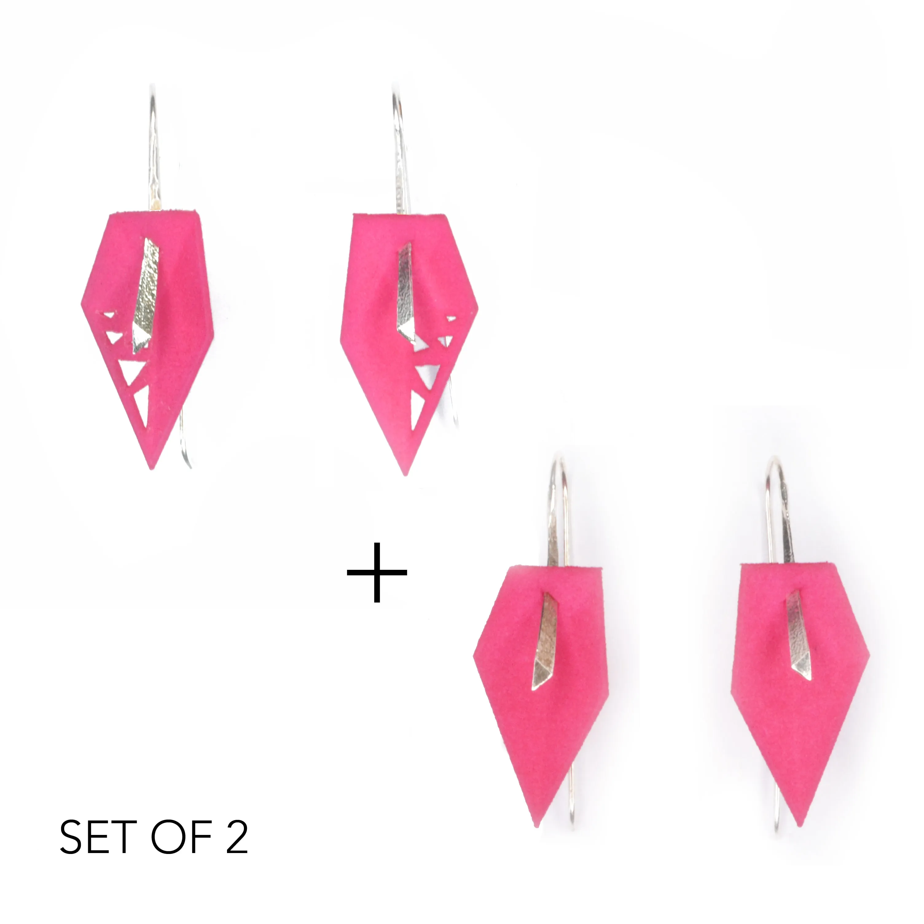 Geometric Drop Interchangeable Earrings (2 Colors, 1 set of Silver Hooks) - Vertigo