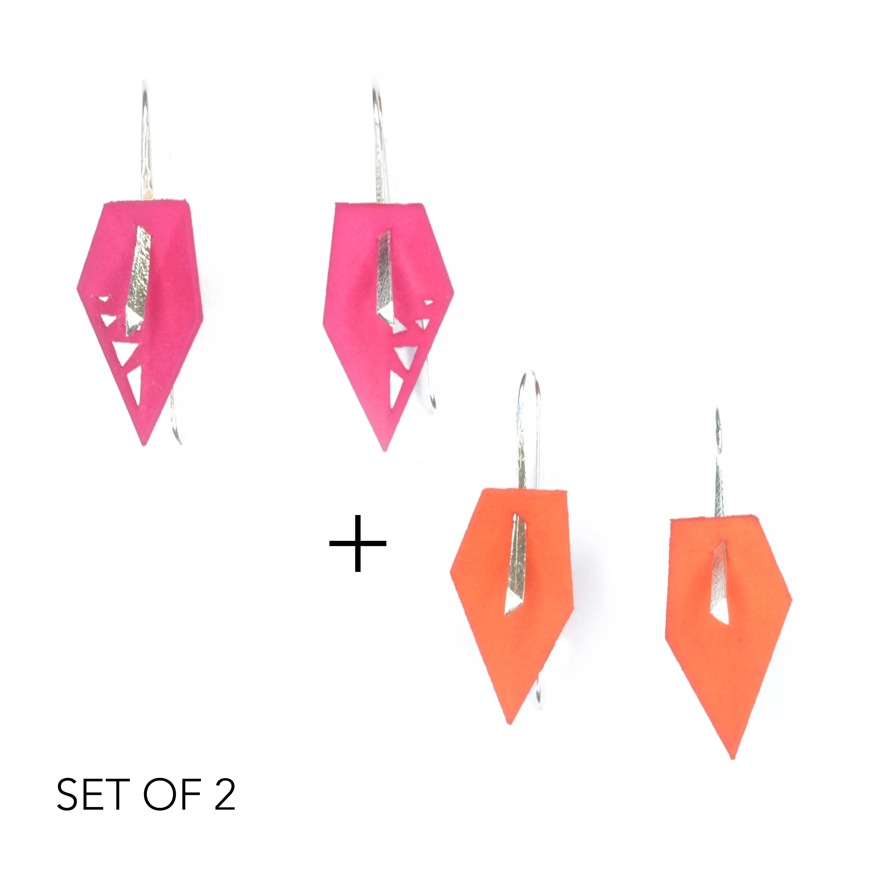 Geometric Drop Interchangeable Earrings (2 Colors, 1 set of Silver Hooks) - Vertigo