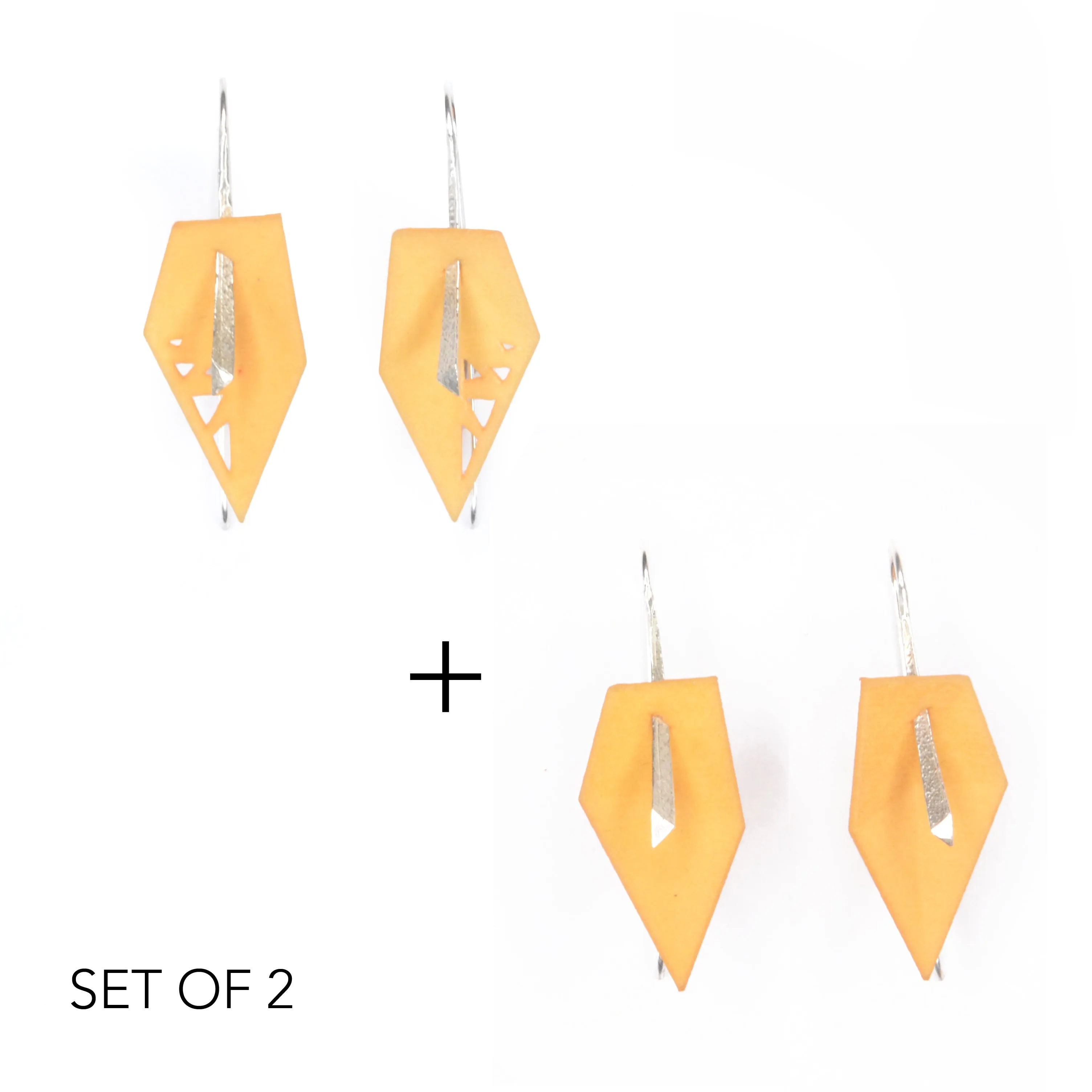 Geometric Drop Interchangeable Earrings (2 Colors, 1 set of Silver Hooks) - Vertigo