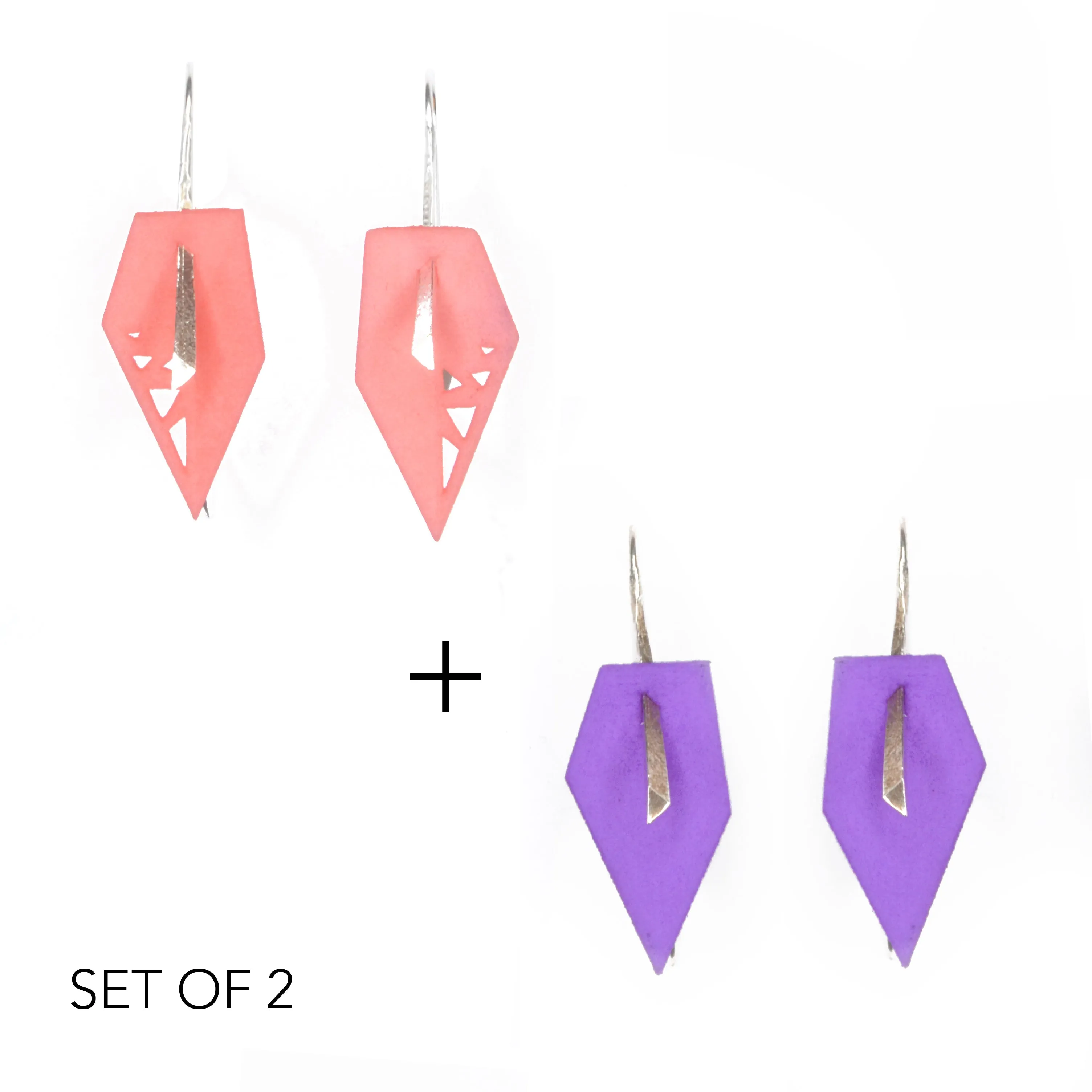 Geometric Drop Interchangeable Earrings (2 Colors, 1 set of Silver Hooks) - Vertigo