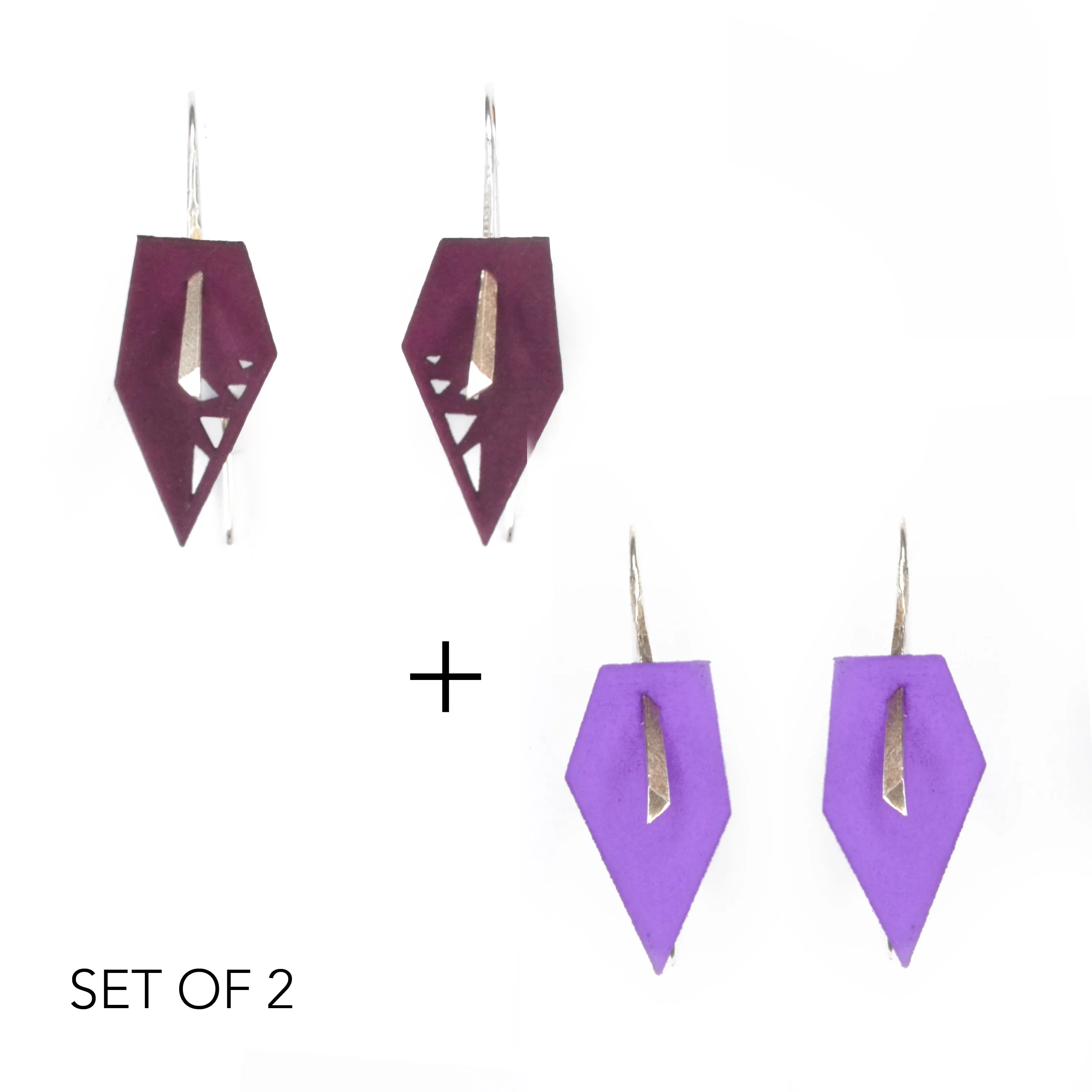 Geometric Drop Interchangeable Earrings (2 Colors, 1 set of Silver Hooks) - Vertigo