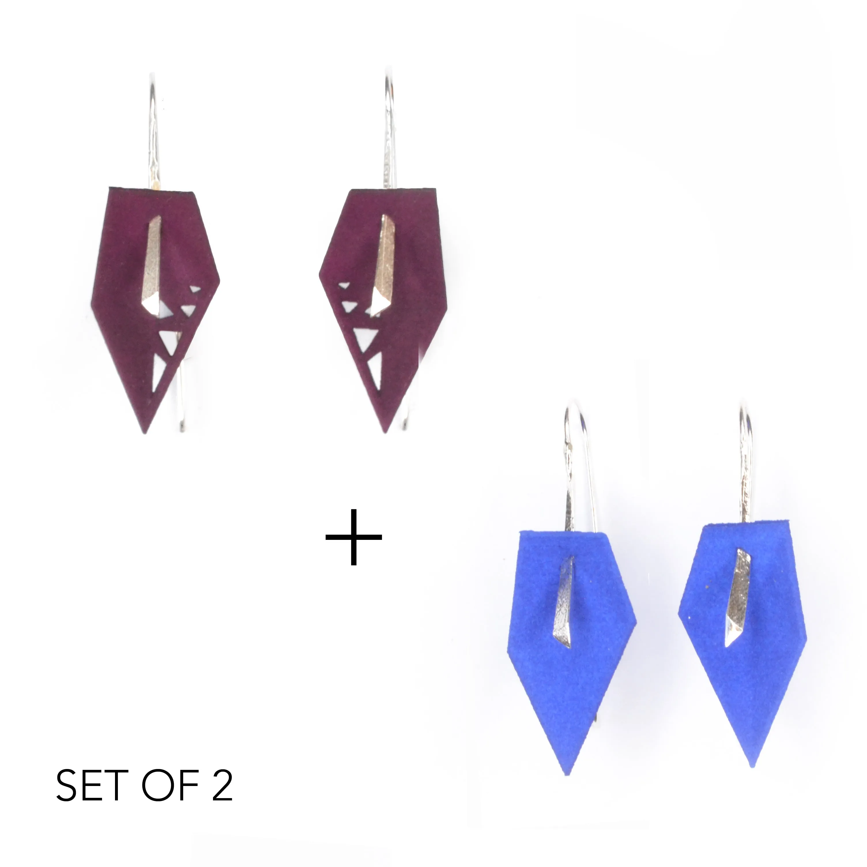 Geometric Drop Interchangeable Earrings (2 Colors, 1 set of Silver Hooks) - Vertigo