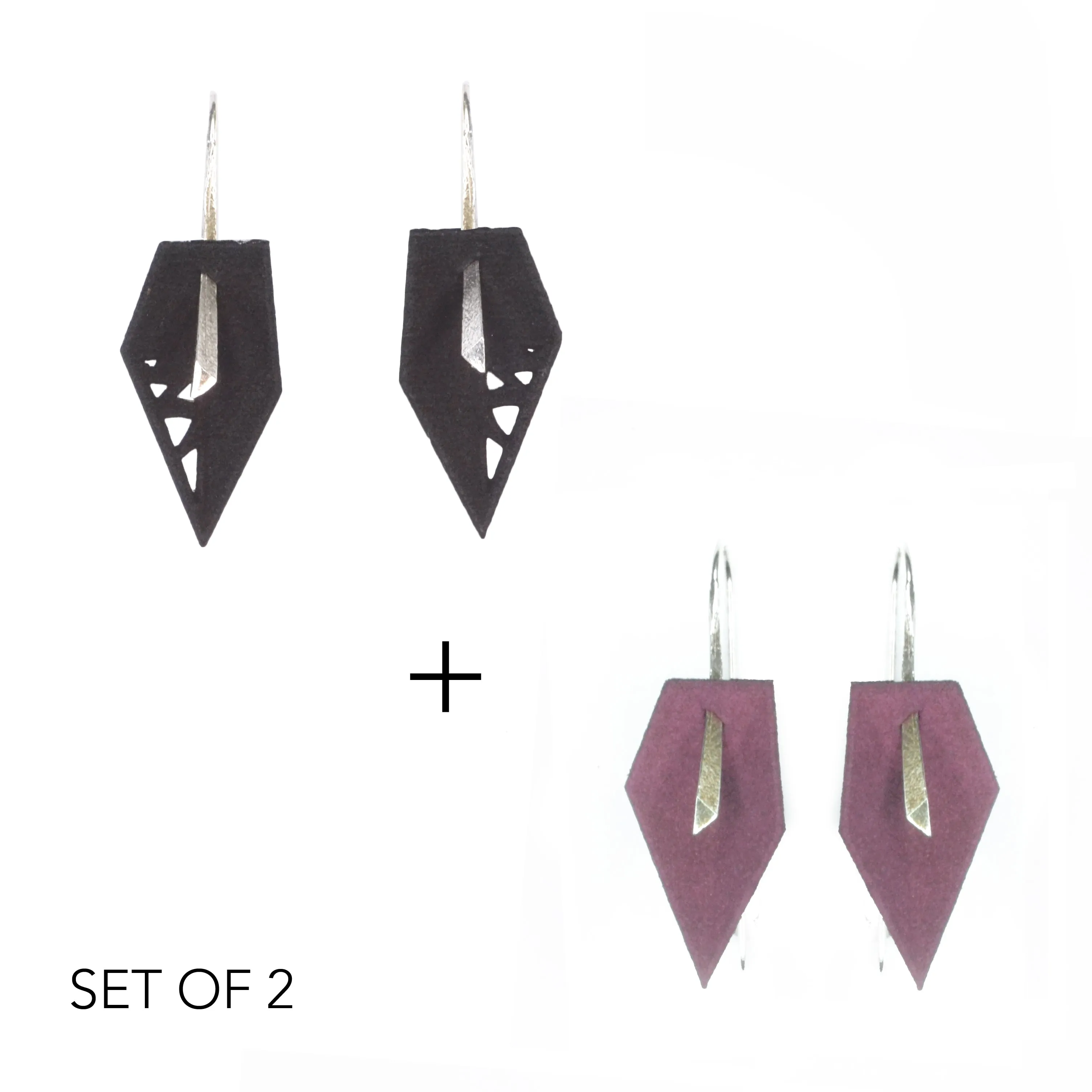 Geometric Drop Interchangeable Earrings (2 Colors, 1 set of Silver Hooks) - Vertigo