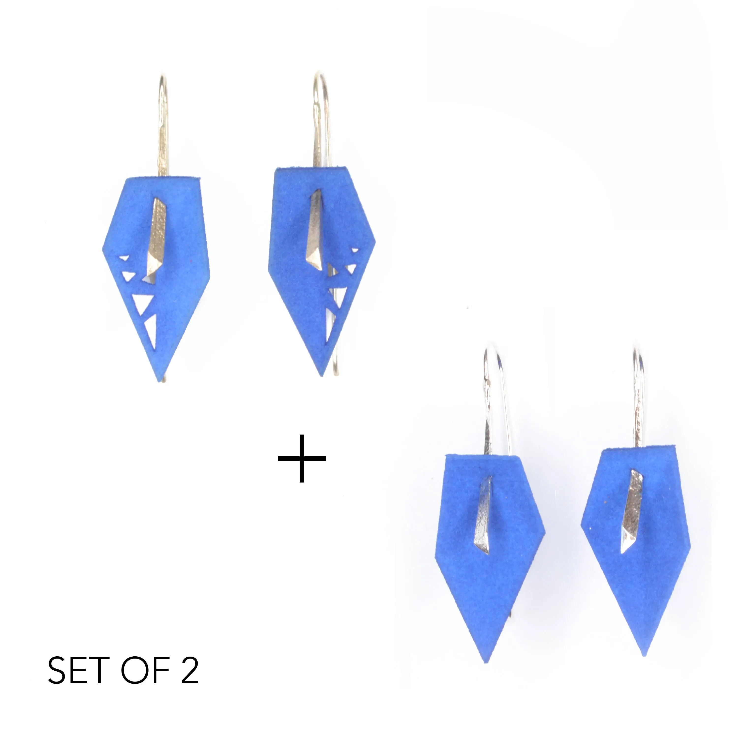 Geometric Drop Interchangeable Earrings (2 Colors, 1 set of Silver Hooks) - Vertigo