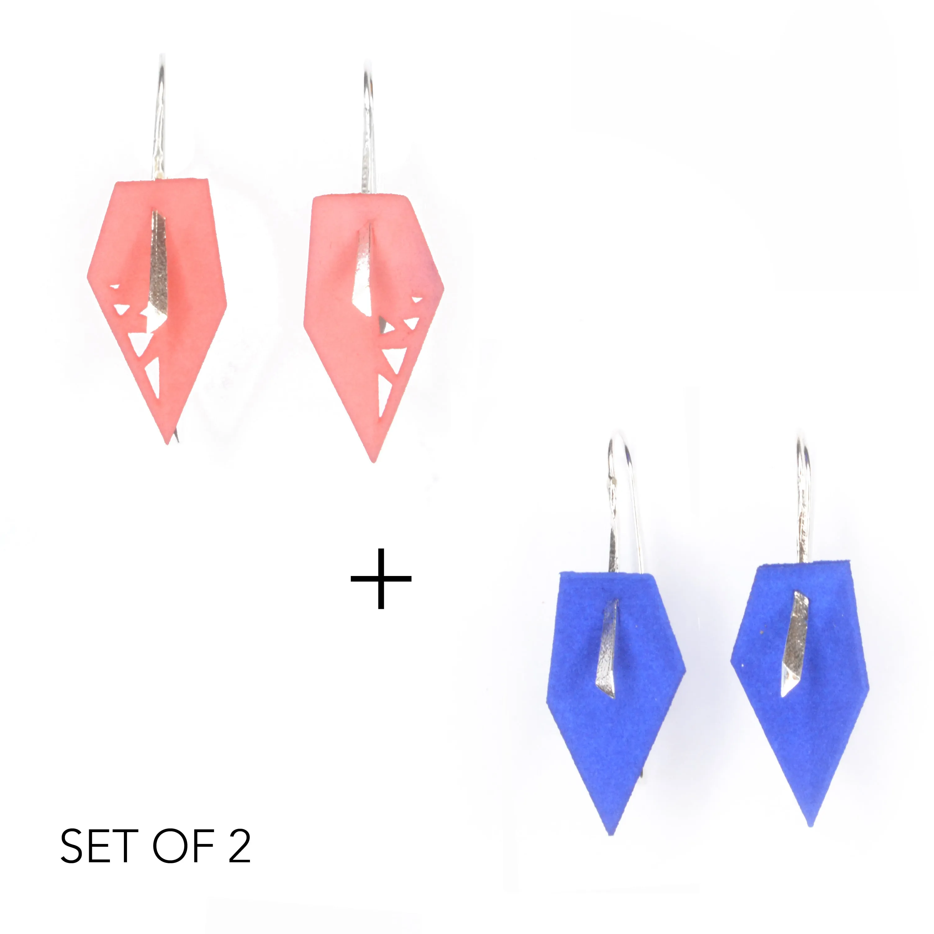 Geometric Drop Interchangeable Earrings (2 Colors, 1 set of Silver Hooks) - Vertigo