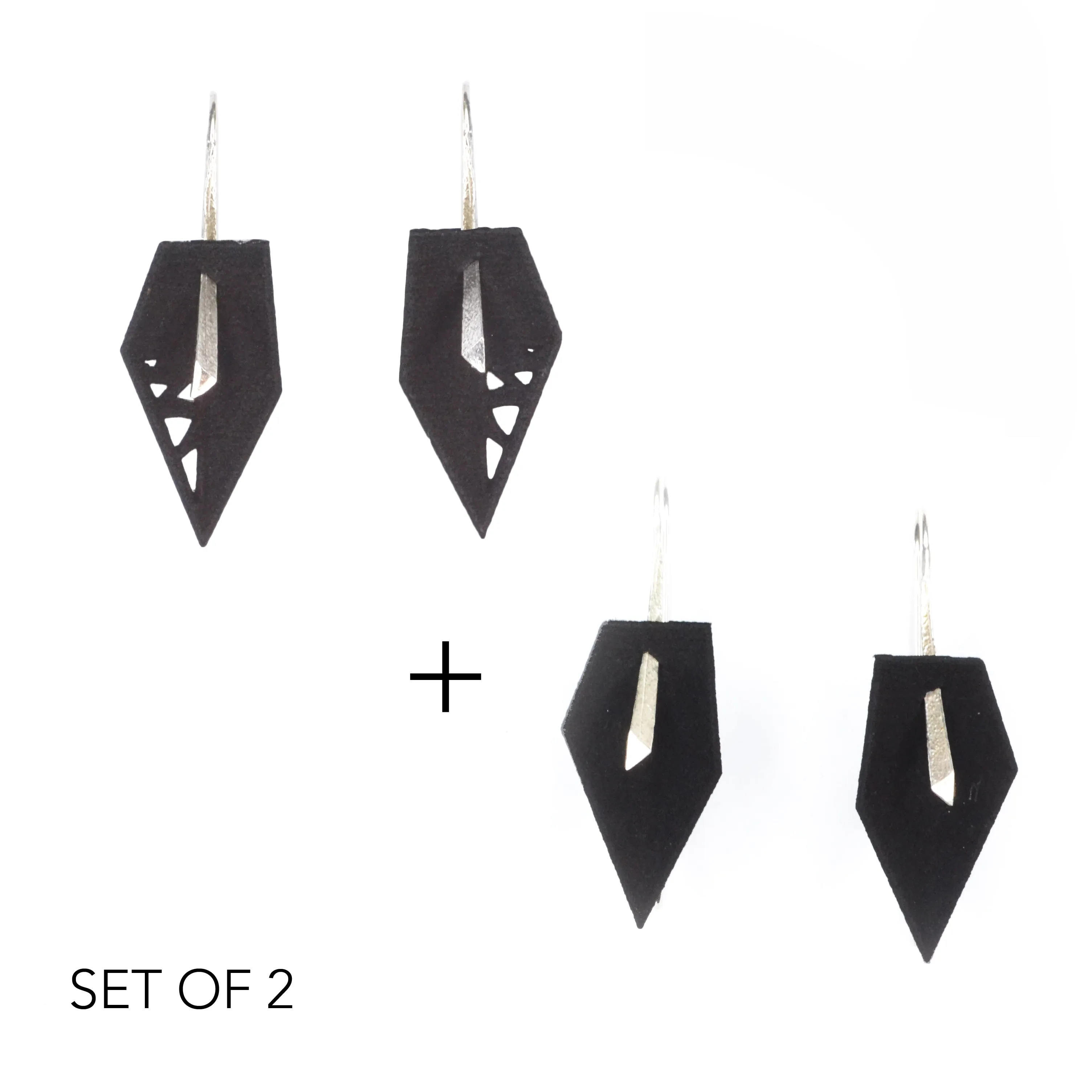 Geometric Drop Interchangeable Earrings (2 Colors, 1 set of Silver Hooks) - Vertigo