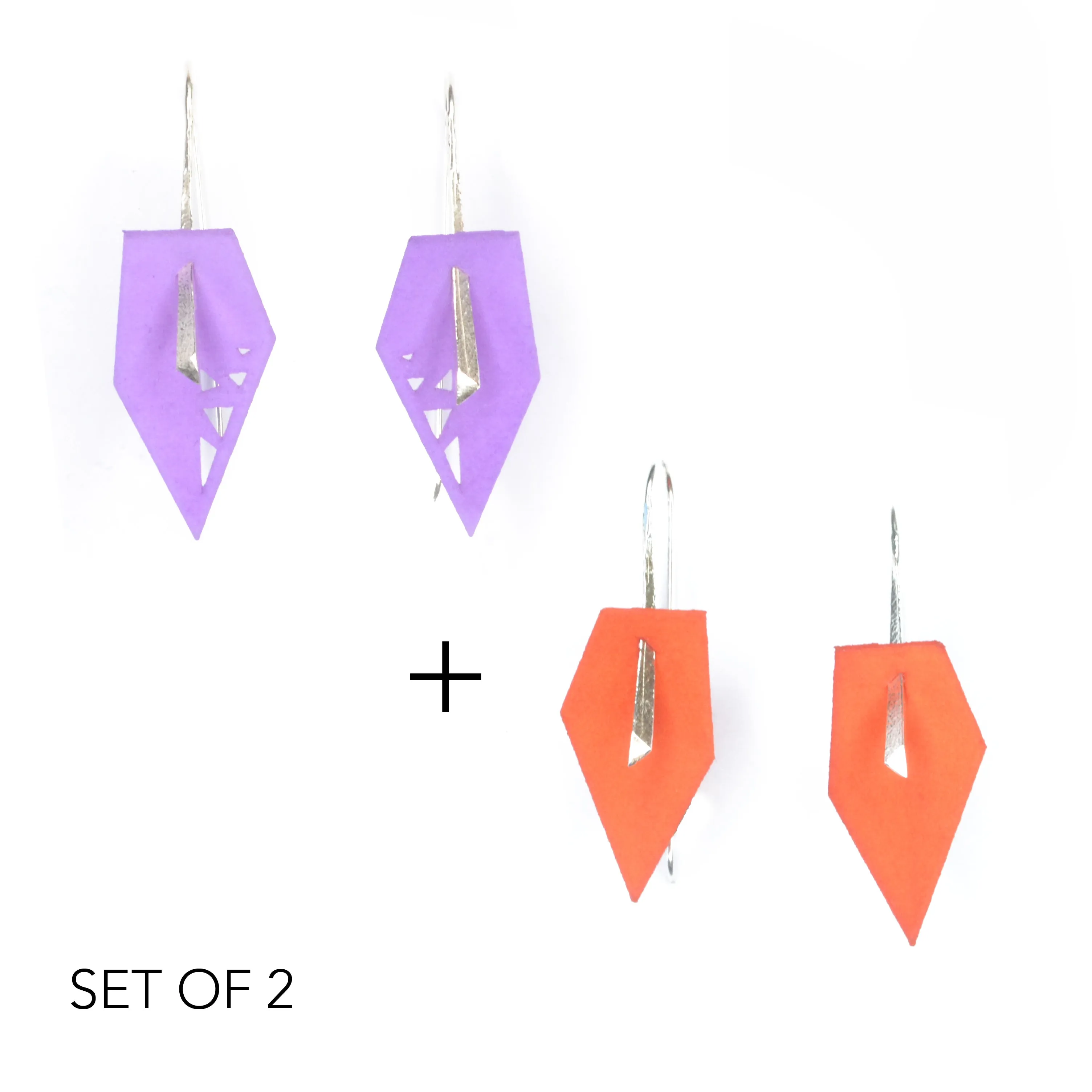 Geometric Drop Interchangeable Earrings (2 Colors, 1 set of Silver Hooks) - Vertigo