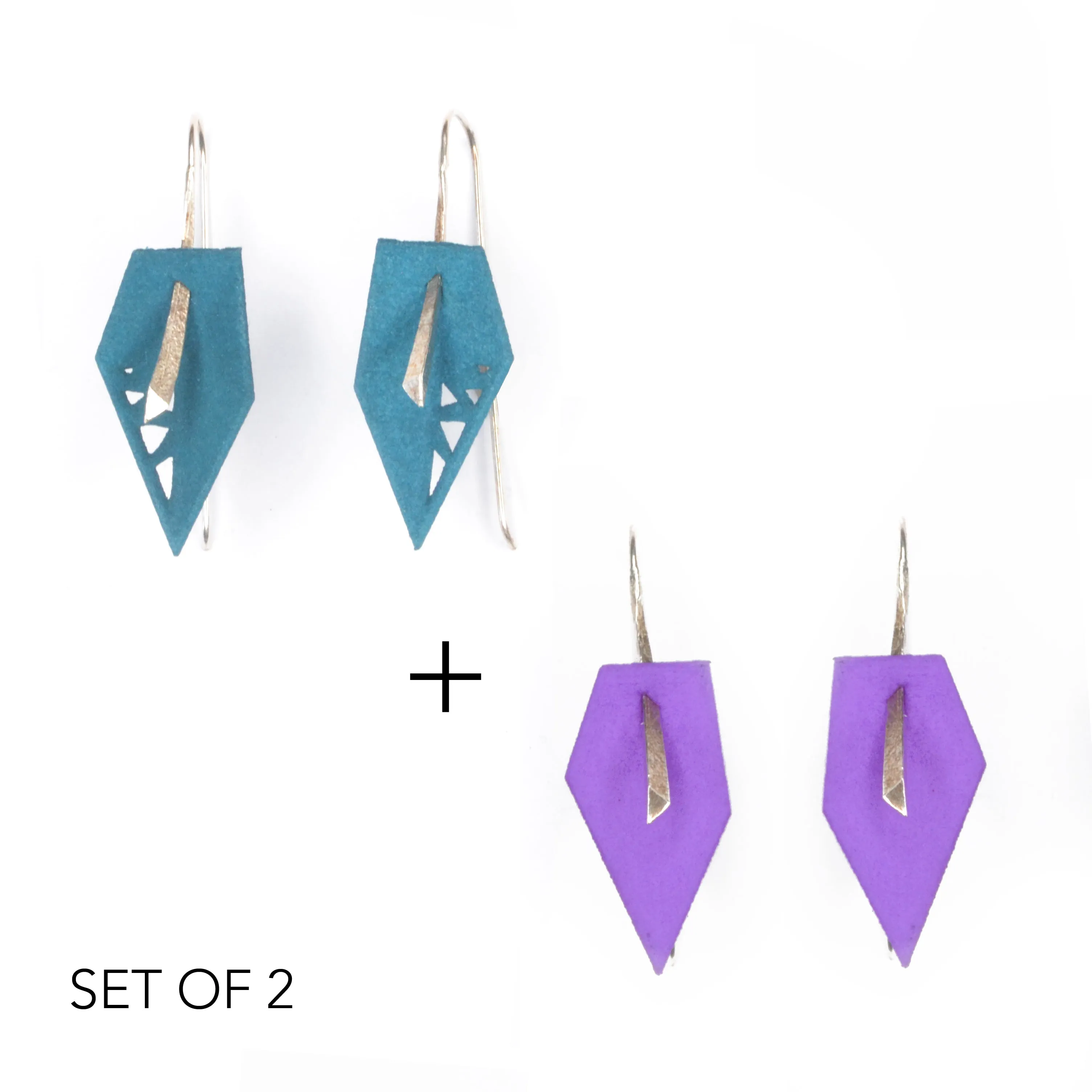 Geometric Drop Interchangeable Earrings (2 Colors, 1 set of Silver Hooks) - Vertigo