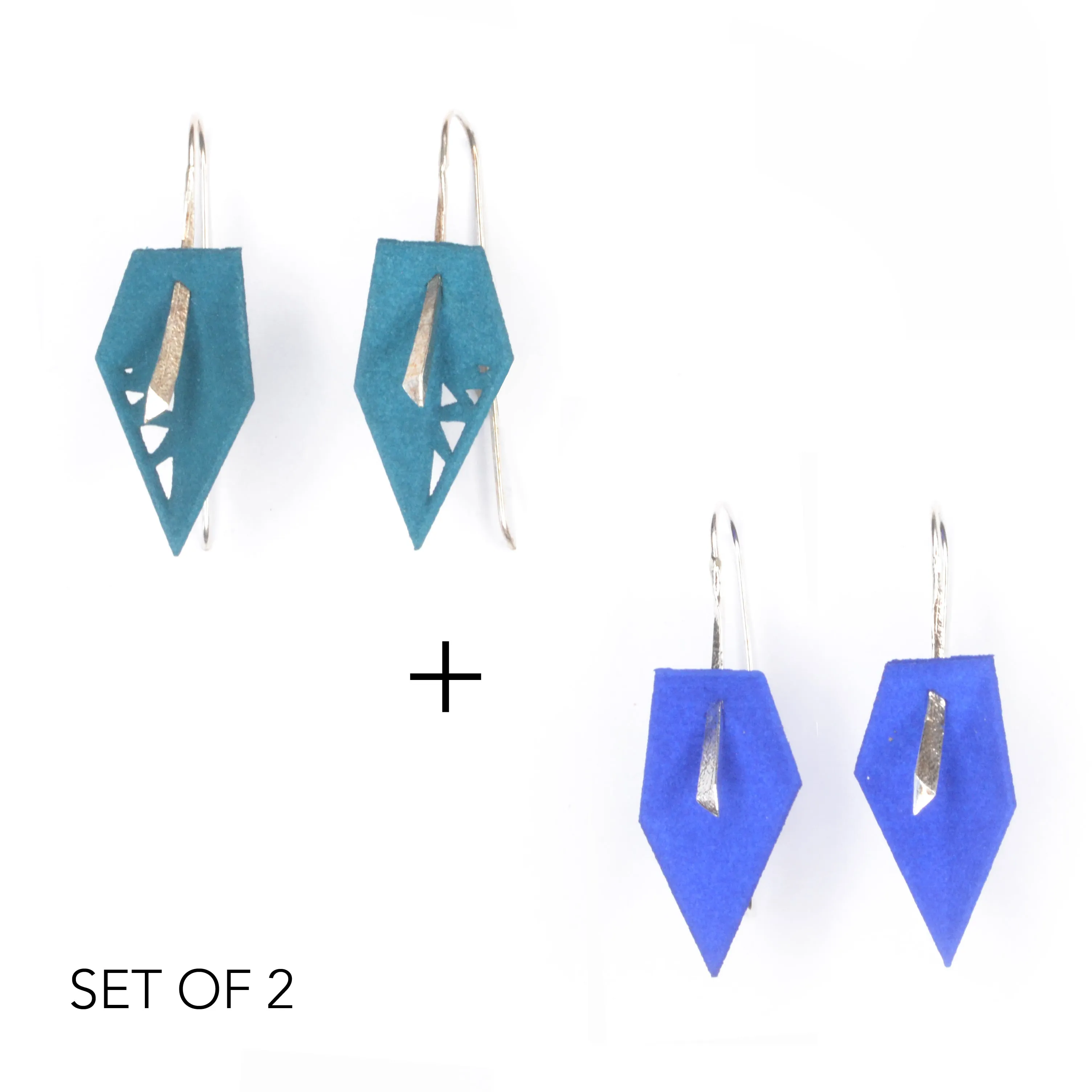 Geometric Drop Interchangeable Earrings (2 Colors, 1 set of Silver Hooks) - Vertigo