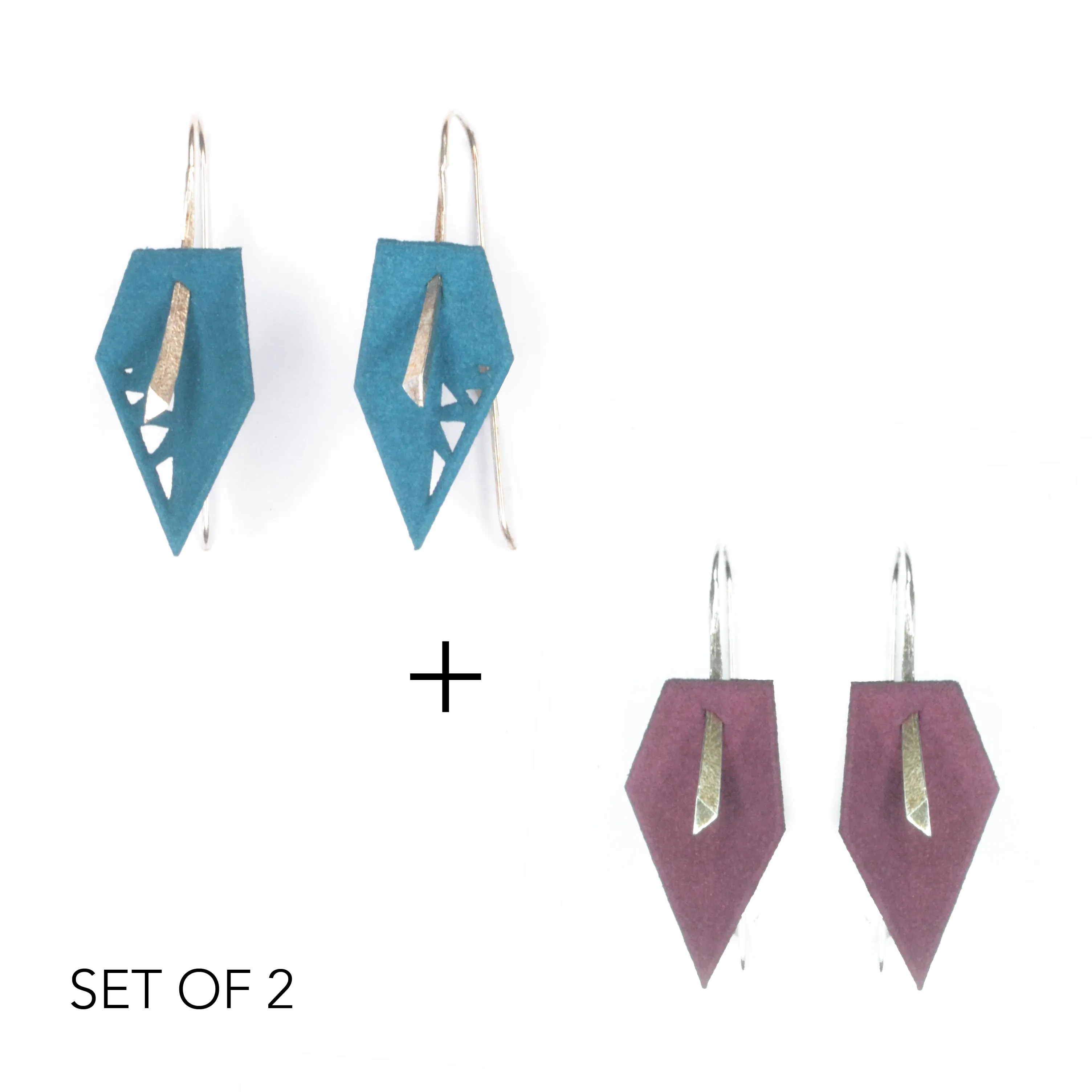 Geometric Drop Interchangeable Earrings (2 Colors, 1 set of Silver Hooks) - Vertigo