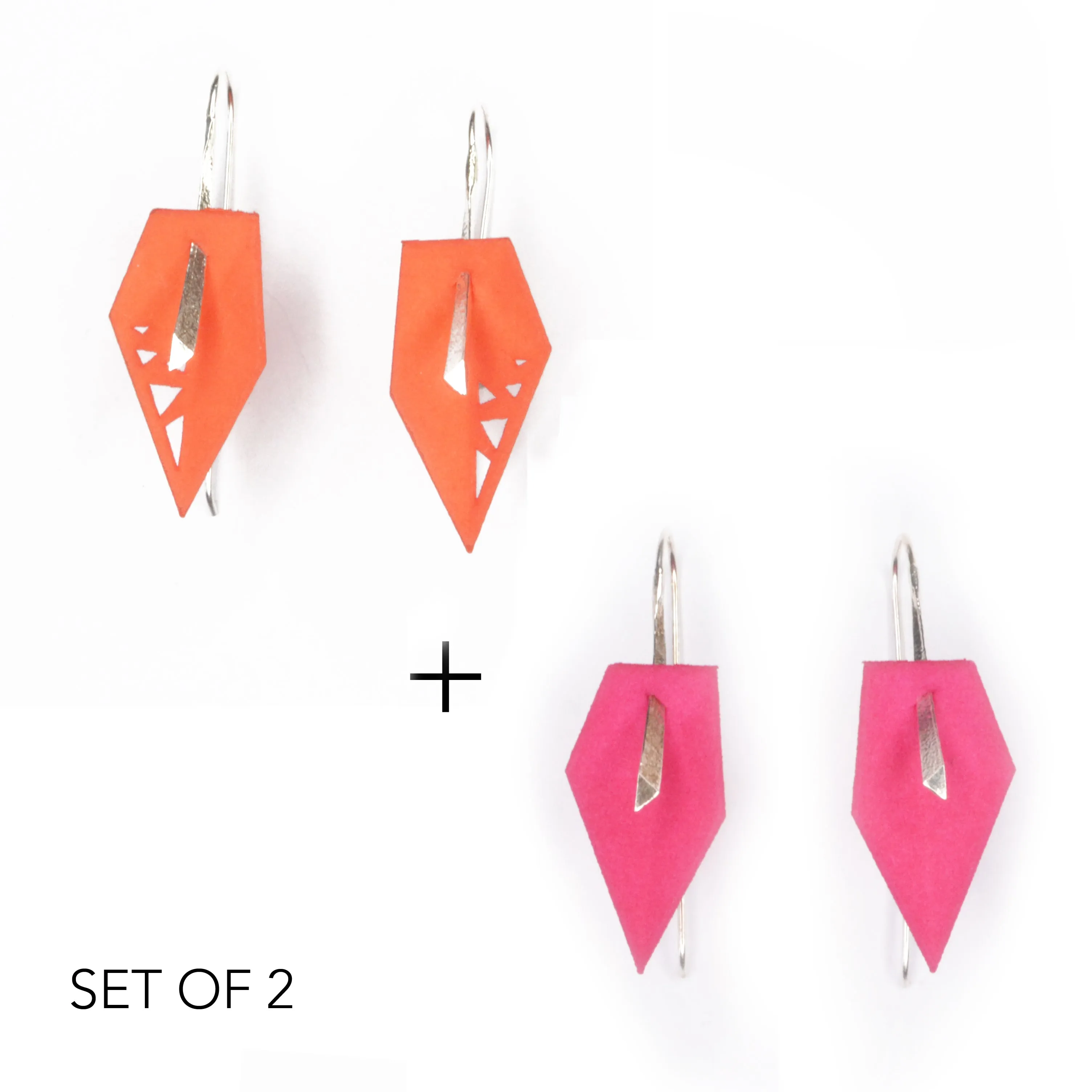 Geometric Drop Interchangeable Earrings (2 Colors, 1 set of Silver Hooks) - Vertigo